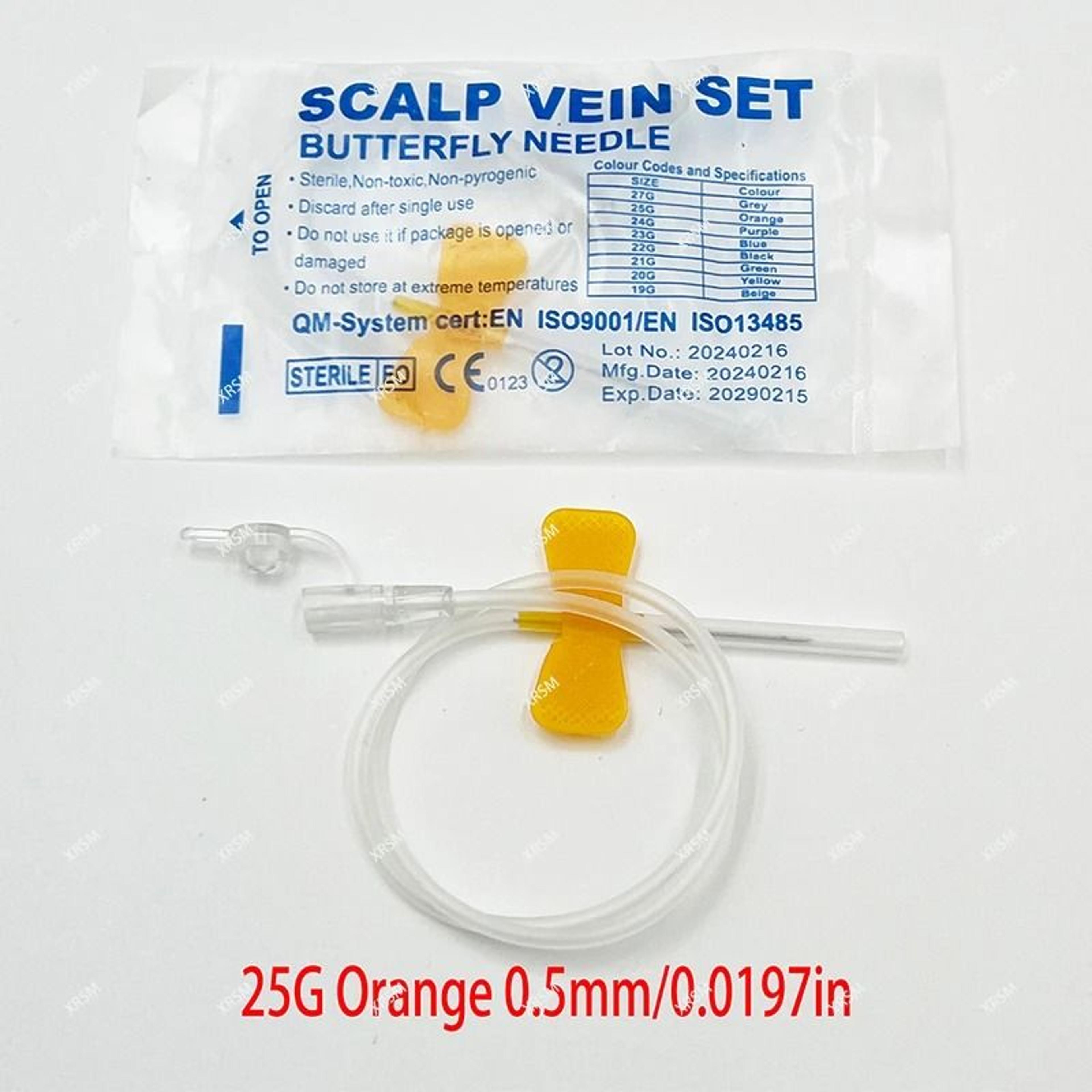Veterinary Pet Butterfly Infusion Needle Set For Safe IV Fluid Delivery 22