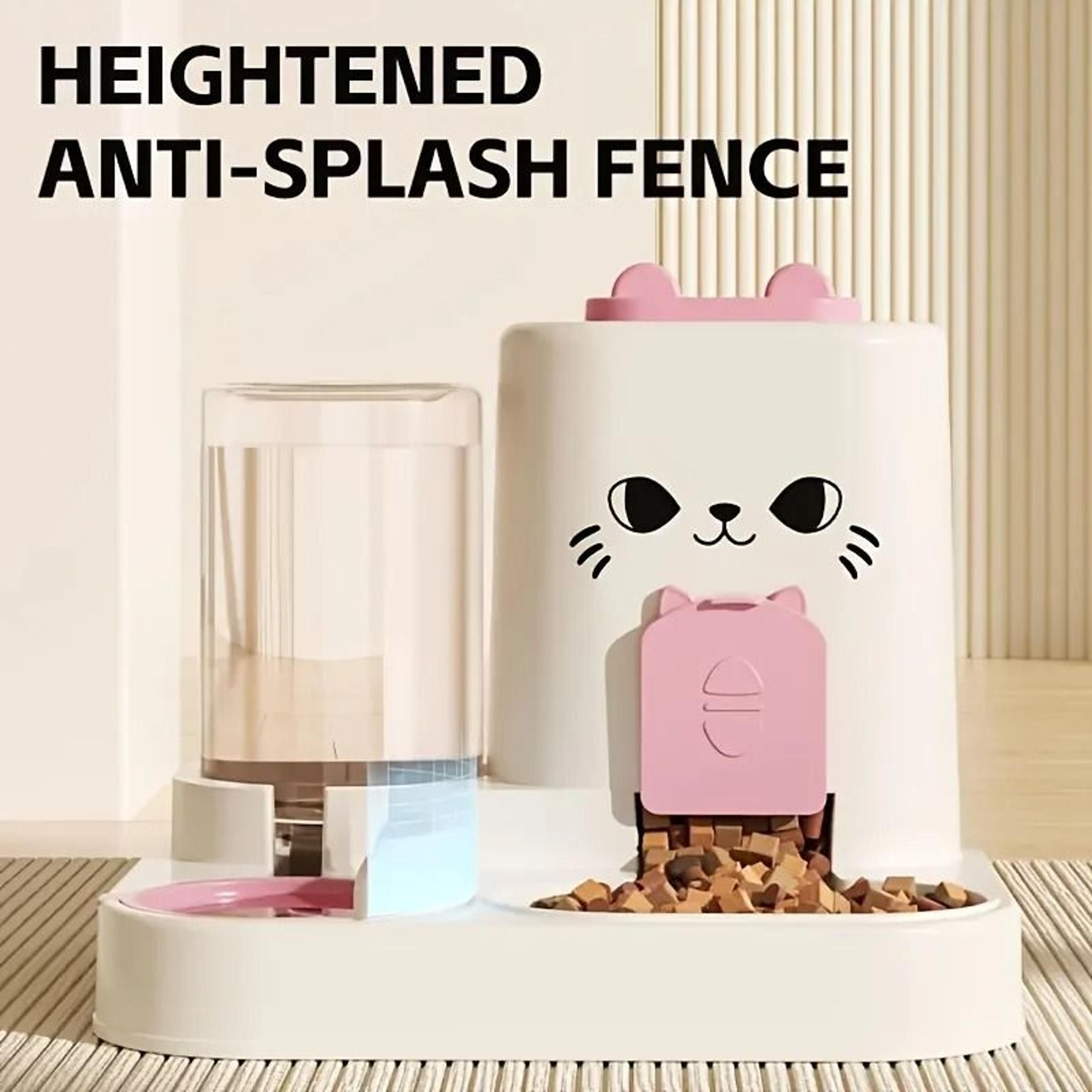 Large Capacity Automatic Pet Feeder  Water Dispenser Bowl Set 3