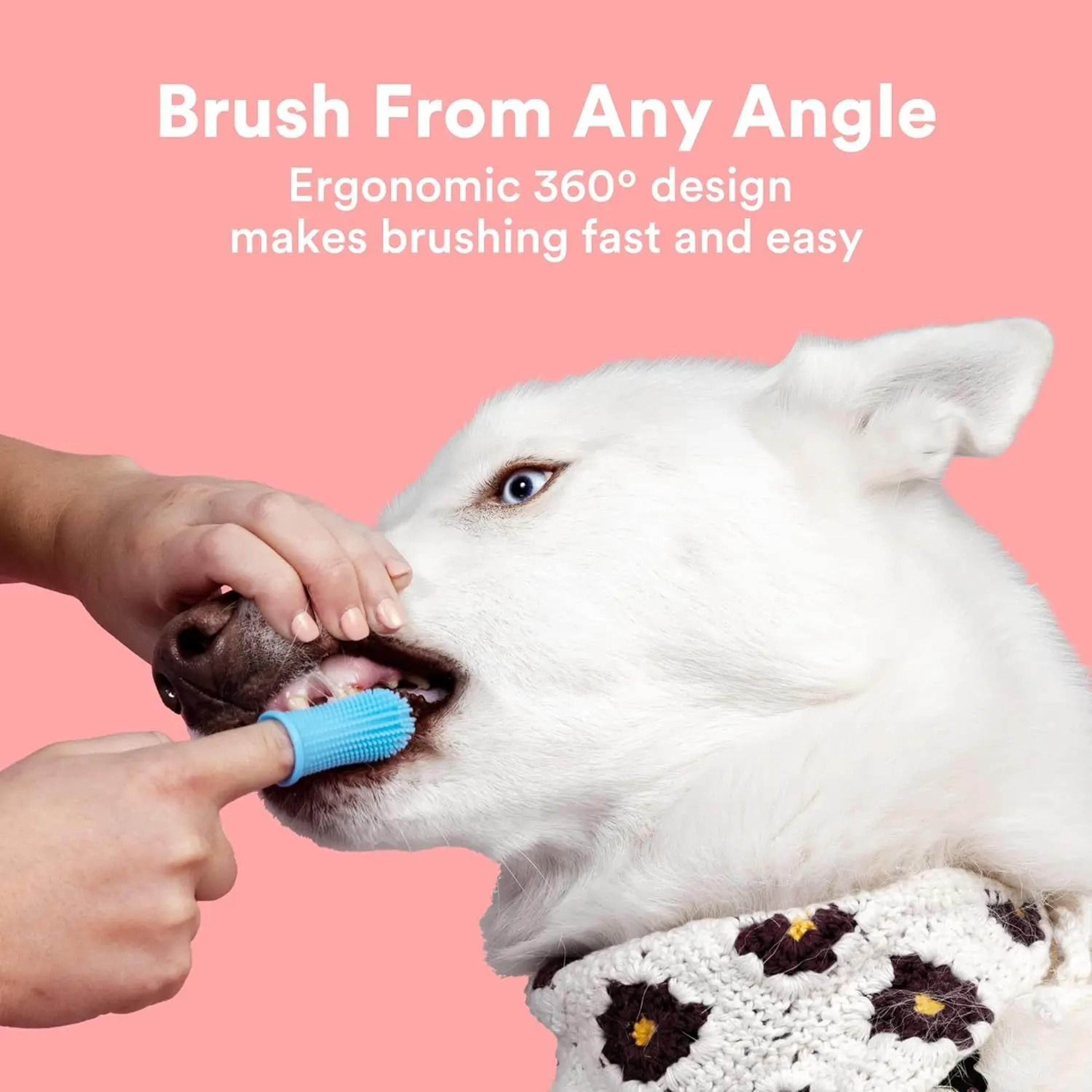 3PCS Silicone Finger Pet Toothbrush Set For Dogs  Cats 4