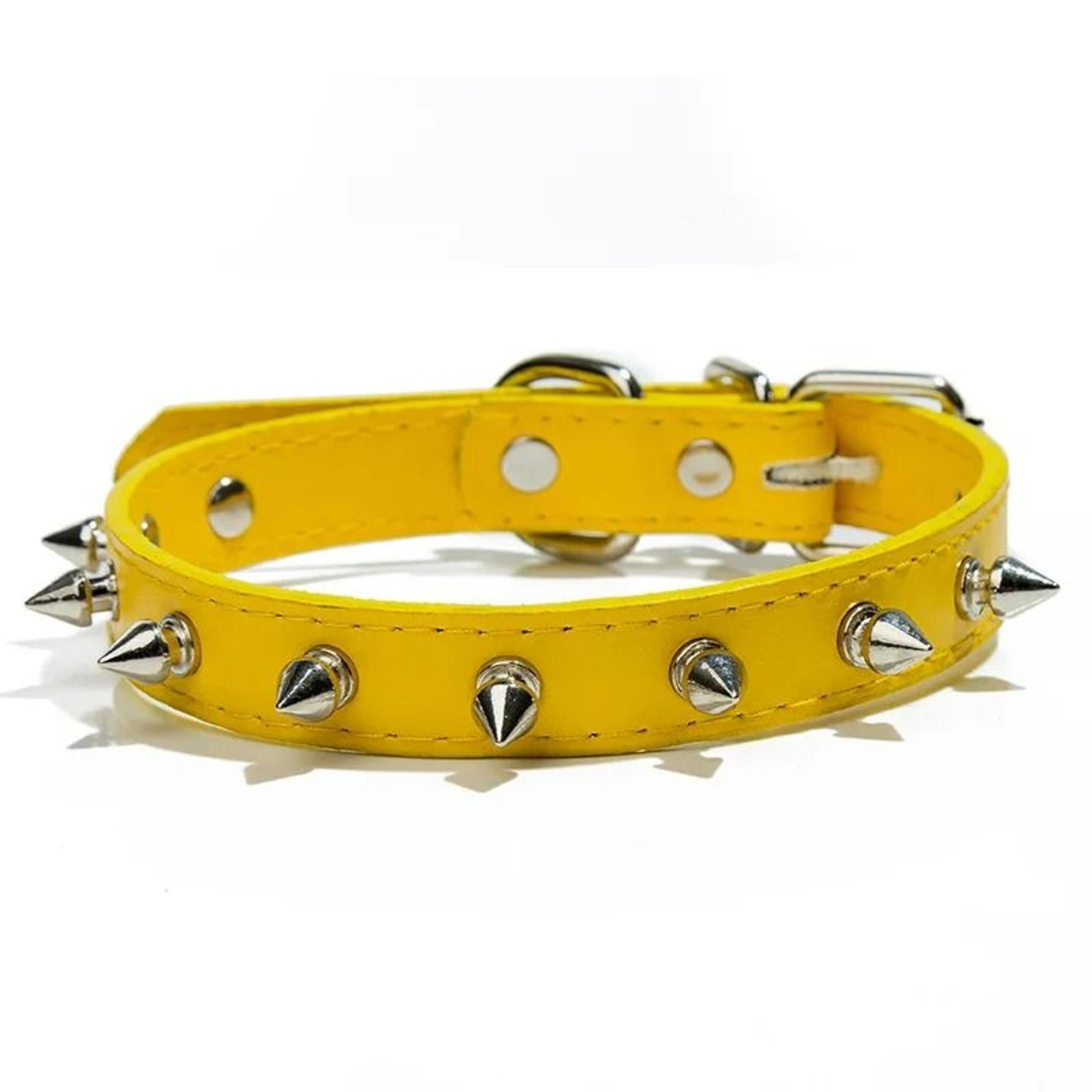 Adjustable Spiked Leather Pet Collar For Dogs  Cats  Studded Punk Style Neck Strap 15