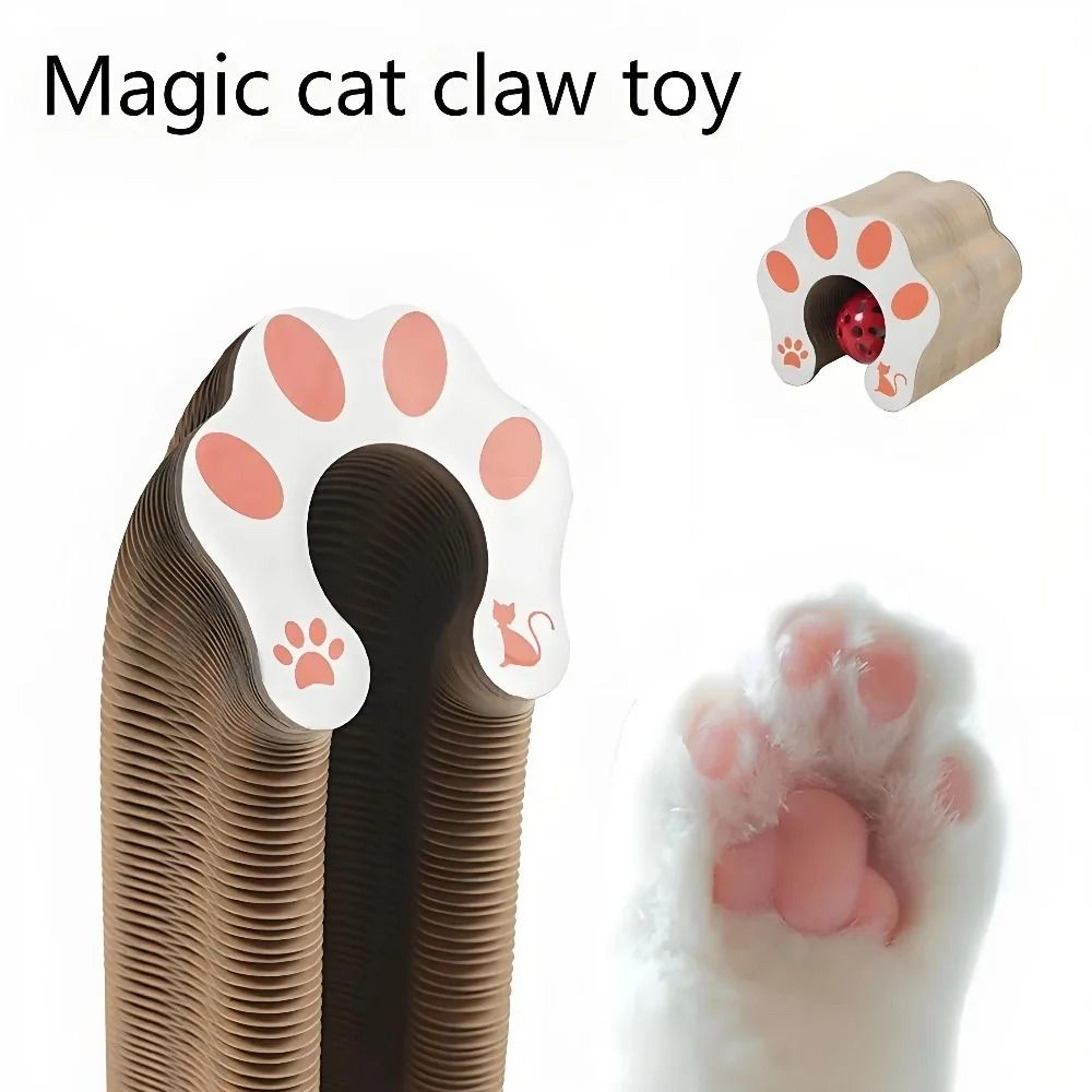 Interactive Accordion Cat Scratcher With Ball Track  Foldable Shape Shifting Cardboard Cat Toy 1