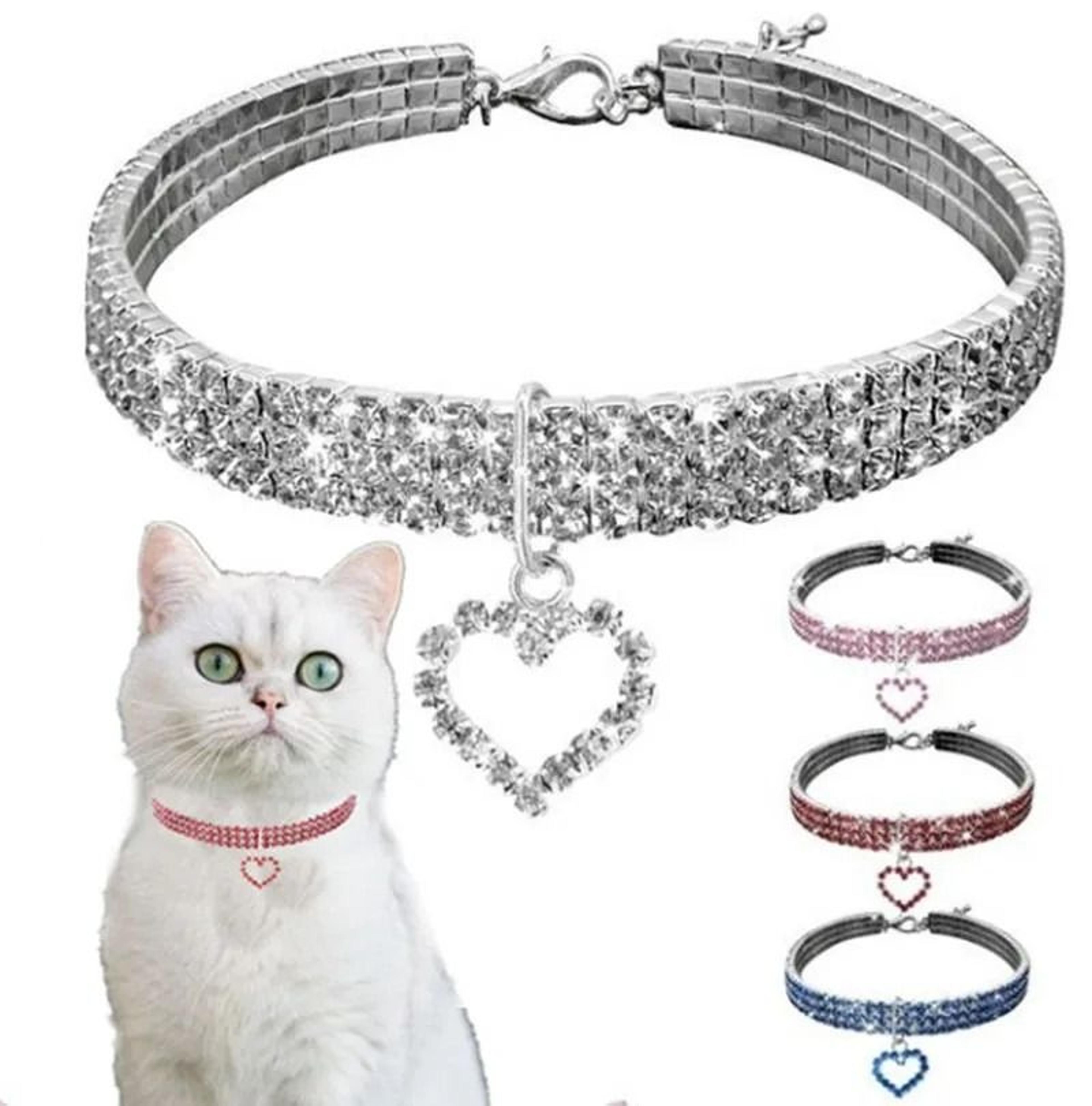 adjustable anti-strangling cat collar necklace with bell charm