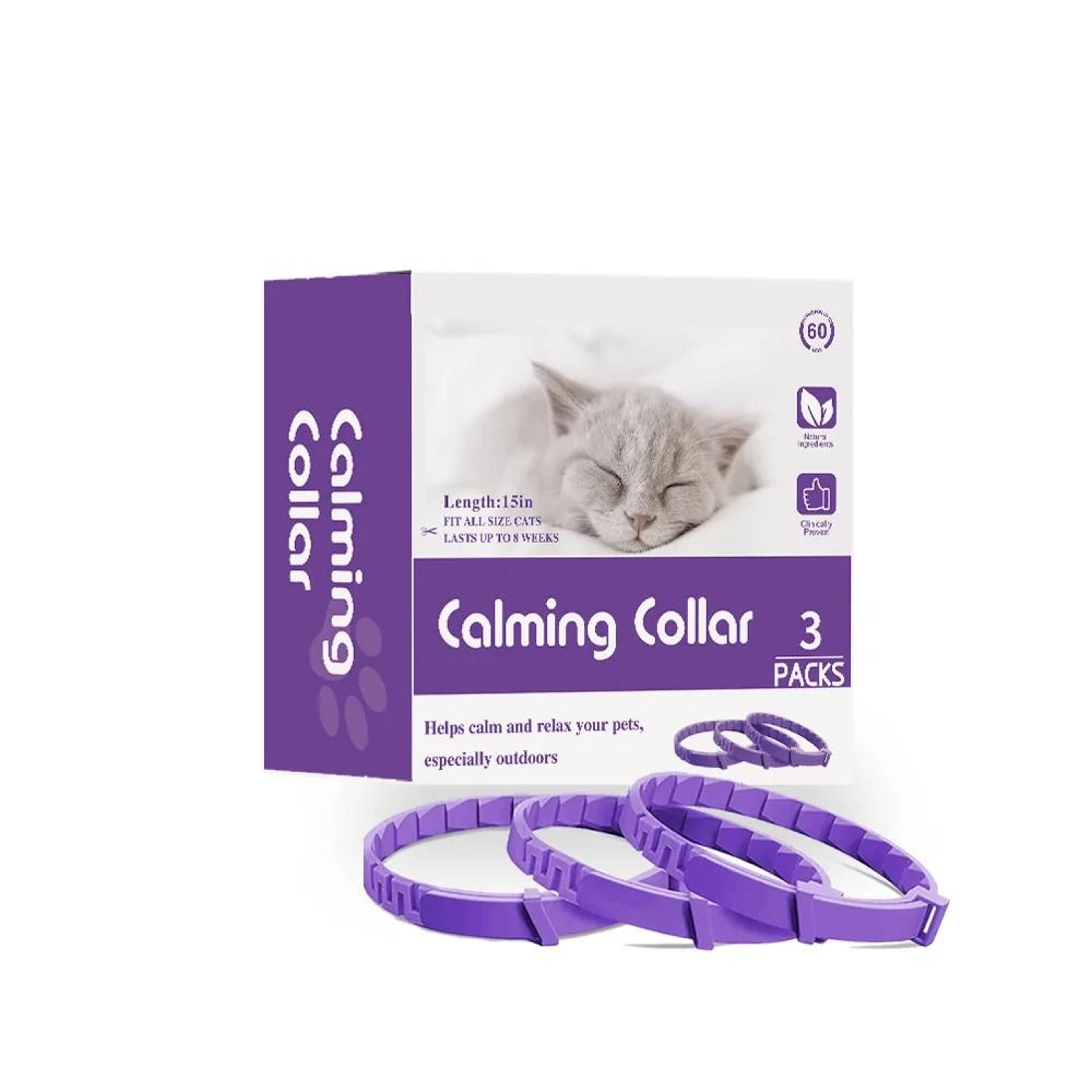 3-pack cat calming pheromone collars for stress relief & anxiety support