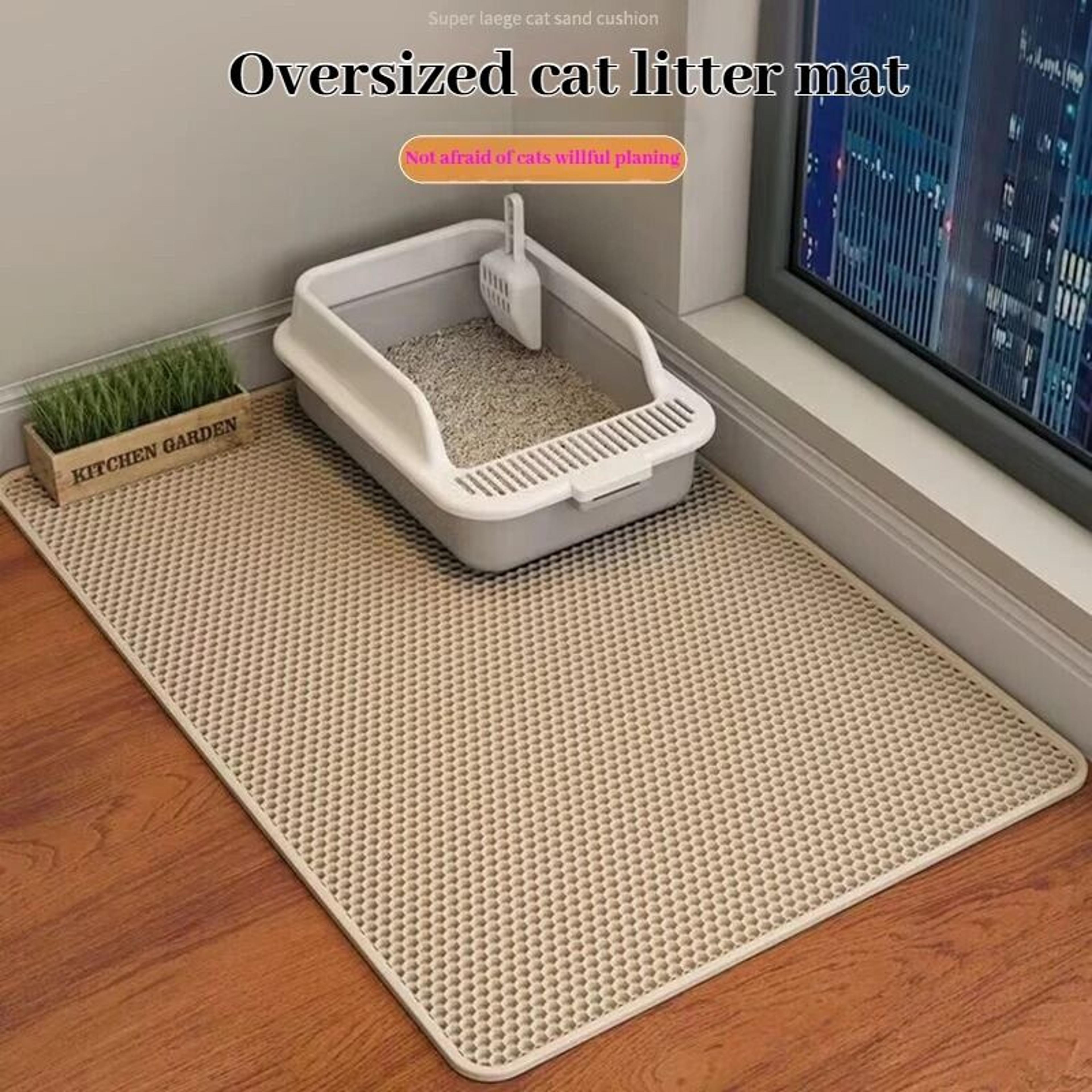 CleanPaws XL Honeycomb Double Layer Cat Litter Mat With Waterproof Scatter Control 7