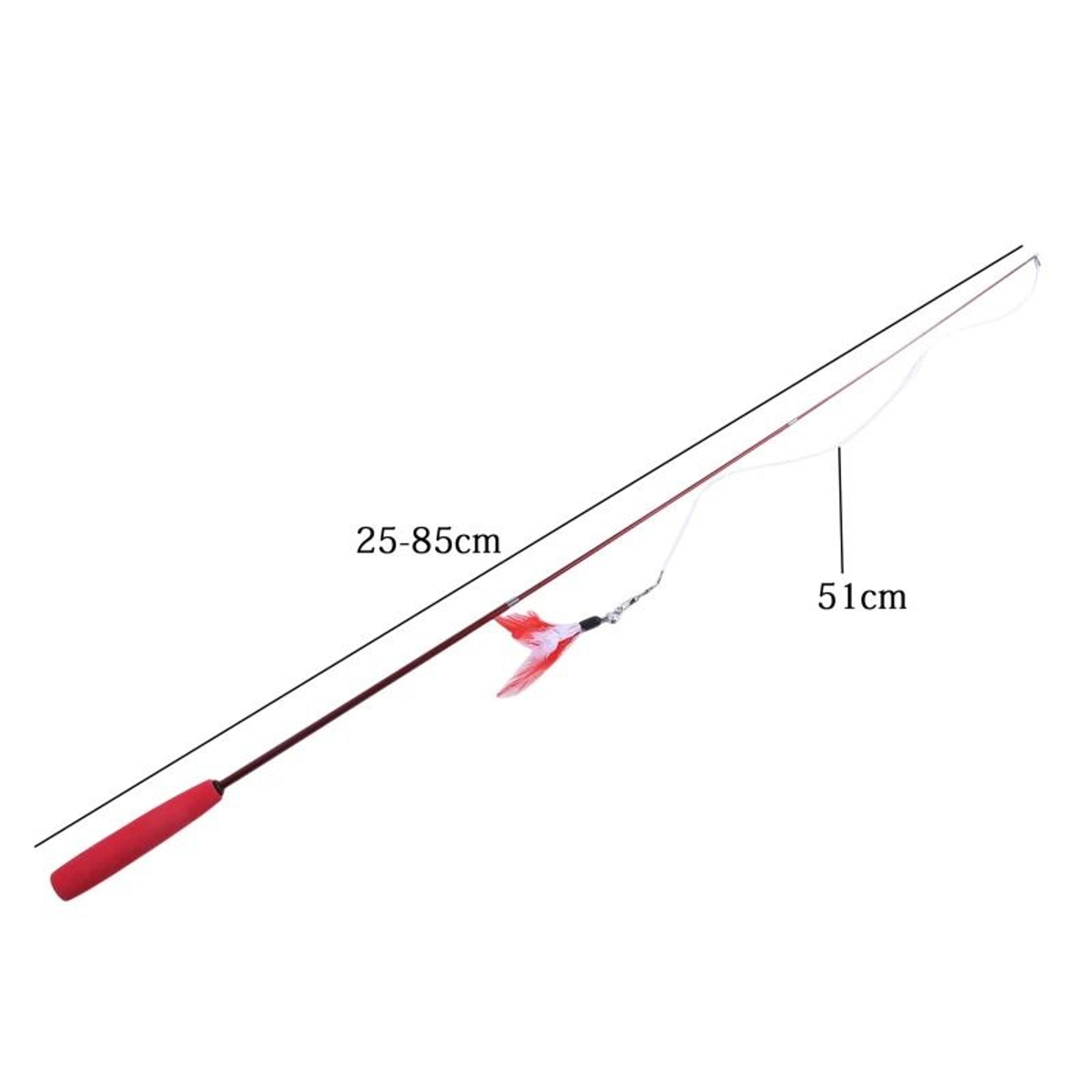 ExtendaPlay Telescopic Cat Teaser Wand With Feather Refill Head For Interactive Play 4