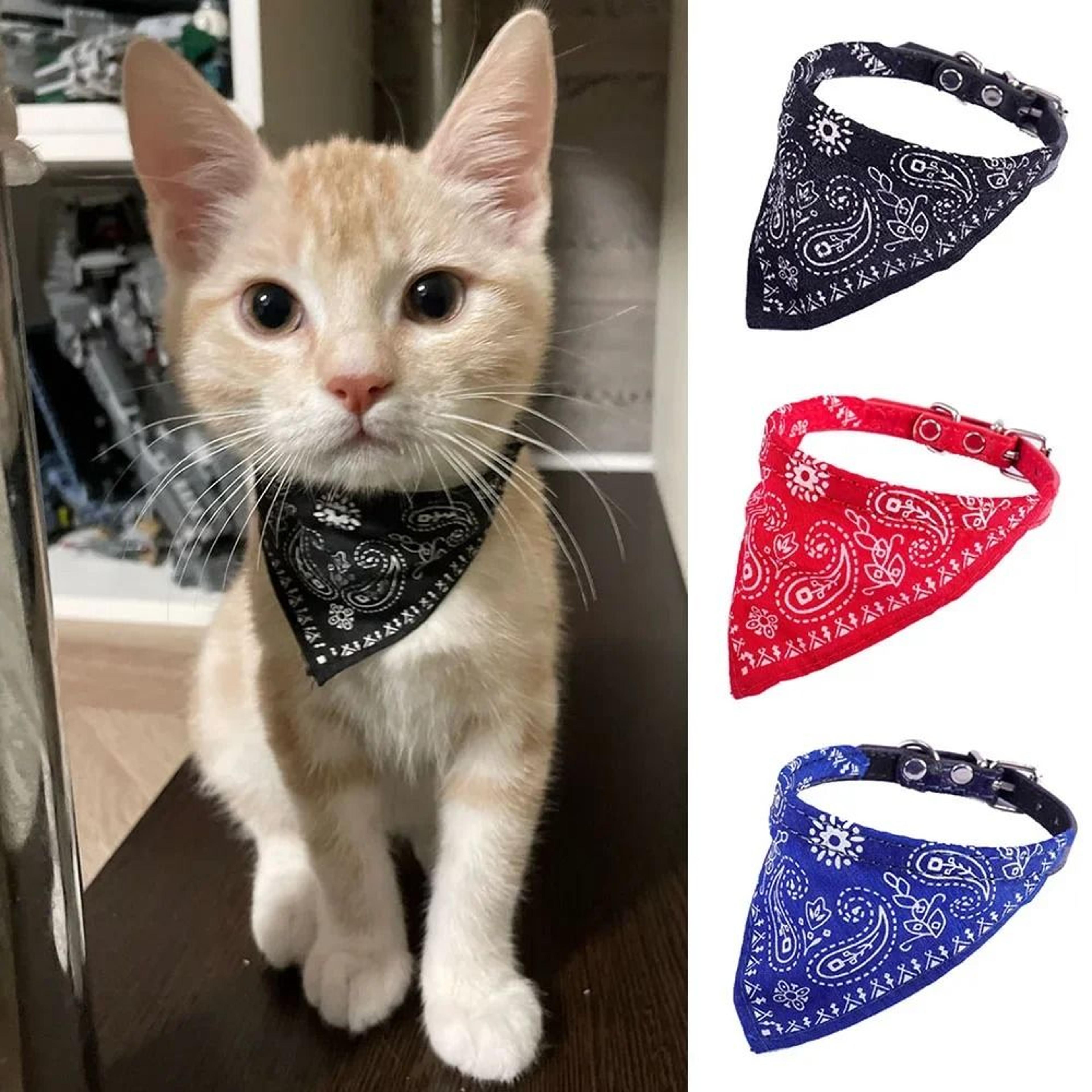 cute printed pet bandana collar adjustable cat & dog scarf collar for small pets