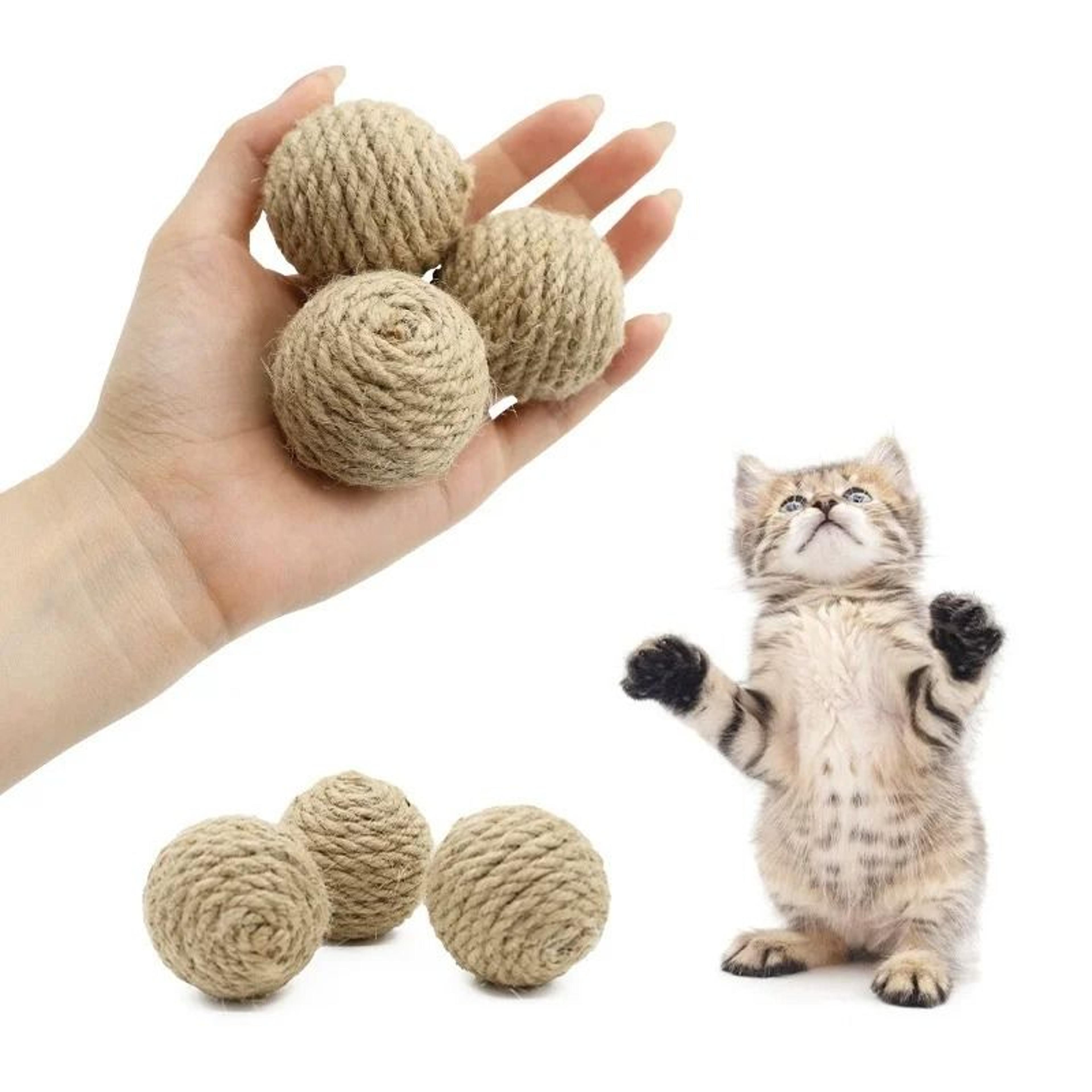 interactive sisal sound ball cat toy for scratching, chasing & playtime fun