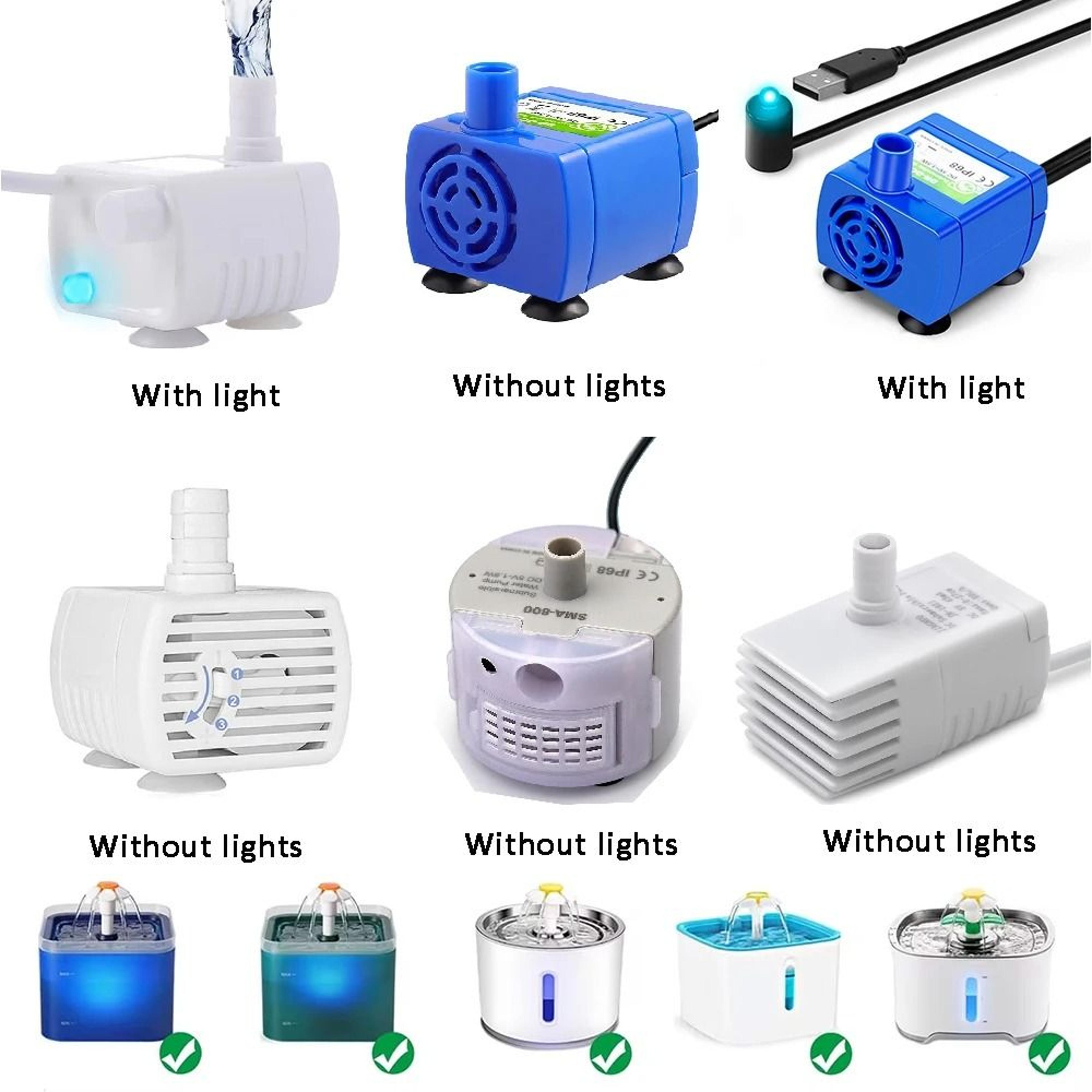usb led cat water fountain replacement pump ultra quiet pet drinking fountain motor