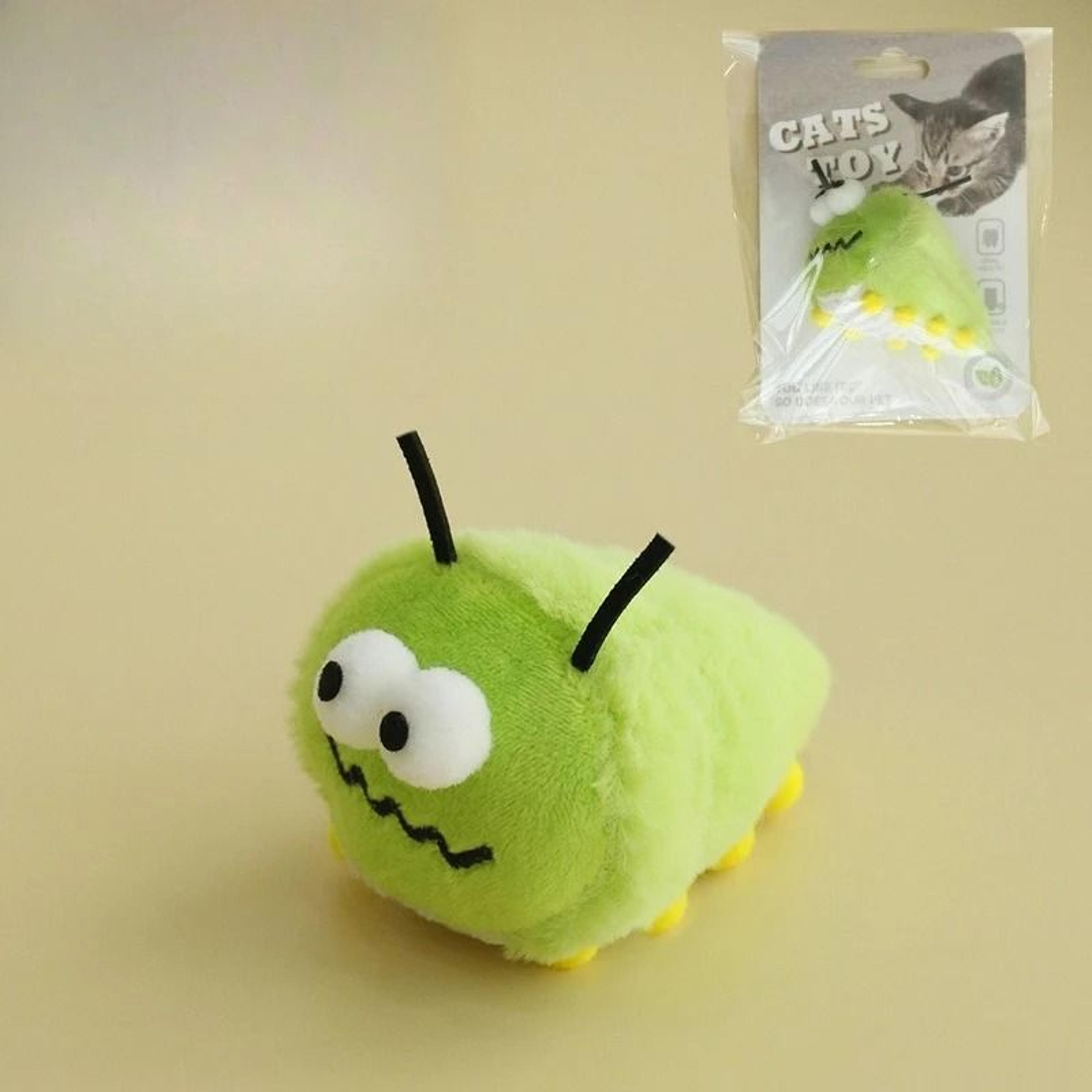 Cute Green Bug Catnip Plush Toy For Interactive Chewing Kicking  Play 2