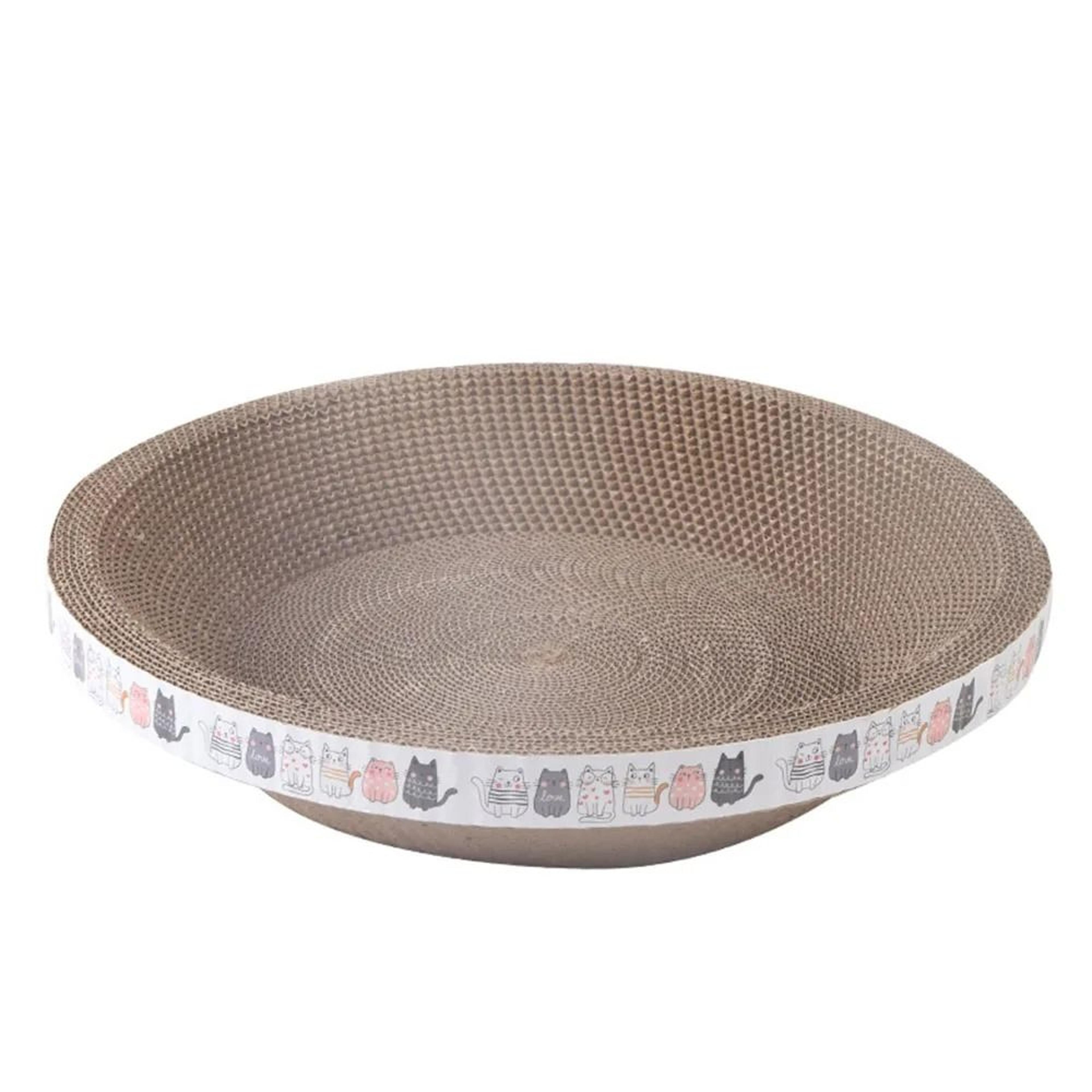 Round Corrugated Cat Scratcher Bed For Claw Care Lounging  Furniture Protection 8