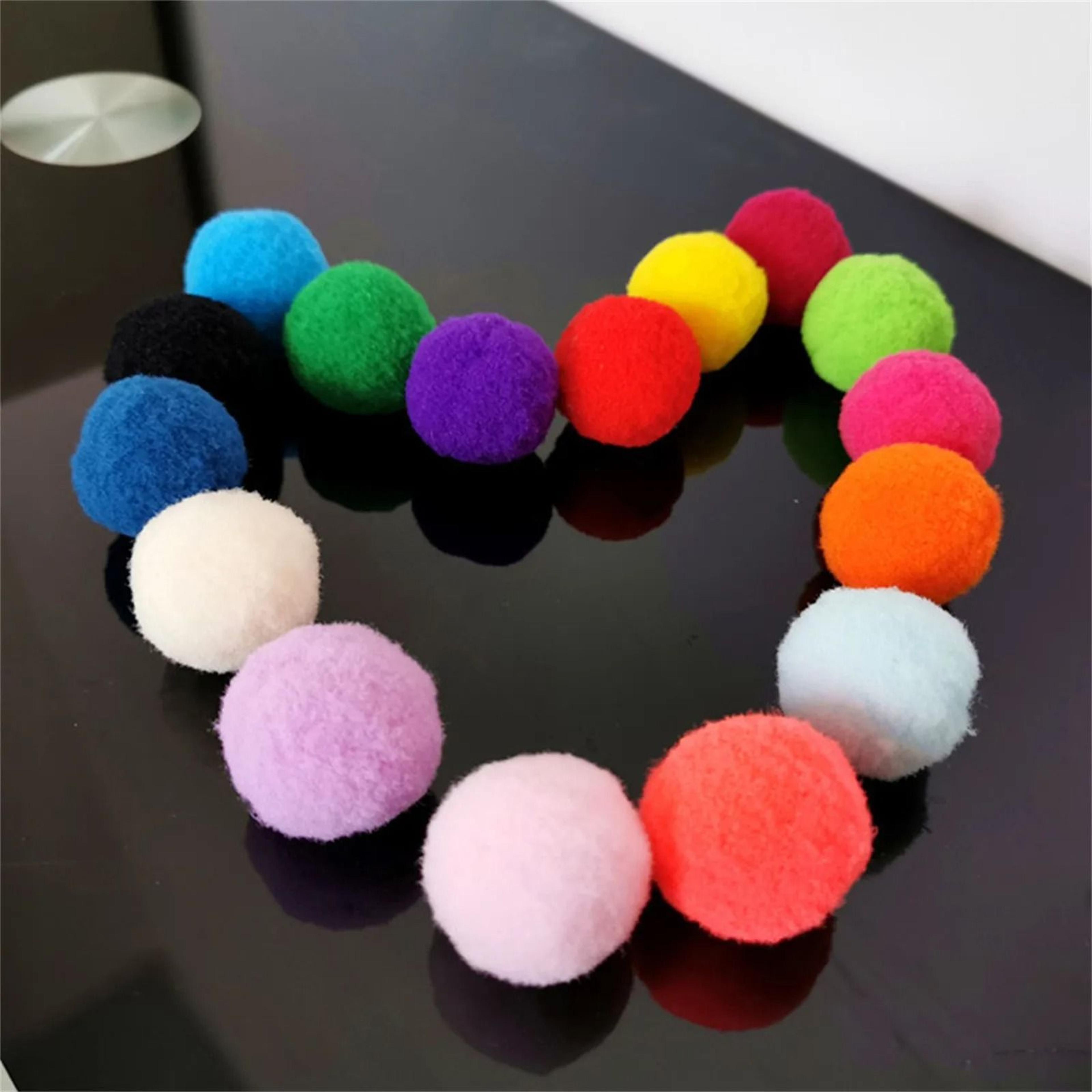 Mini Plush Pom Pom Cat Toy Set For Chasing Batting  Interactive Play 2