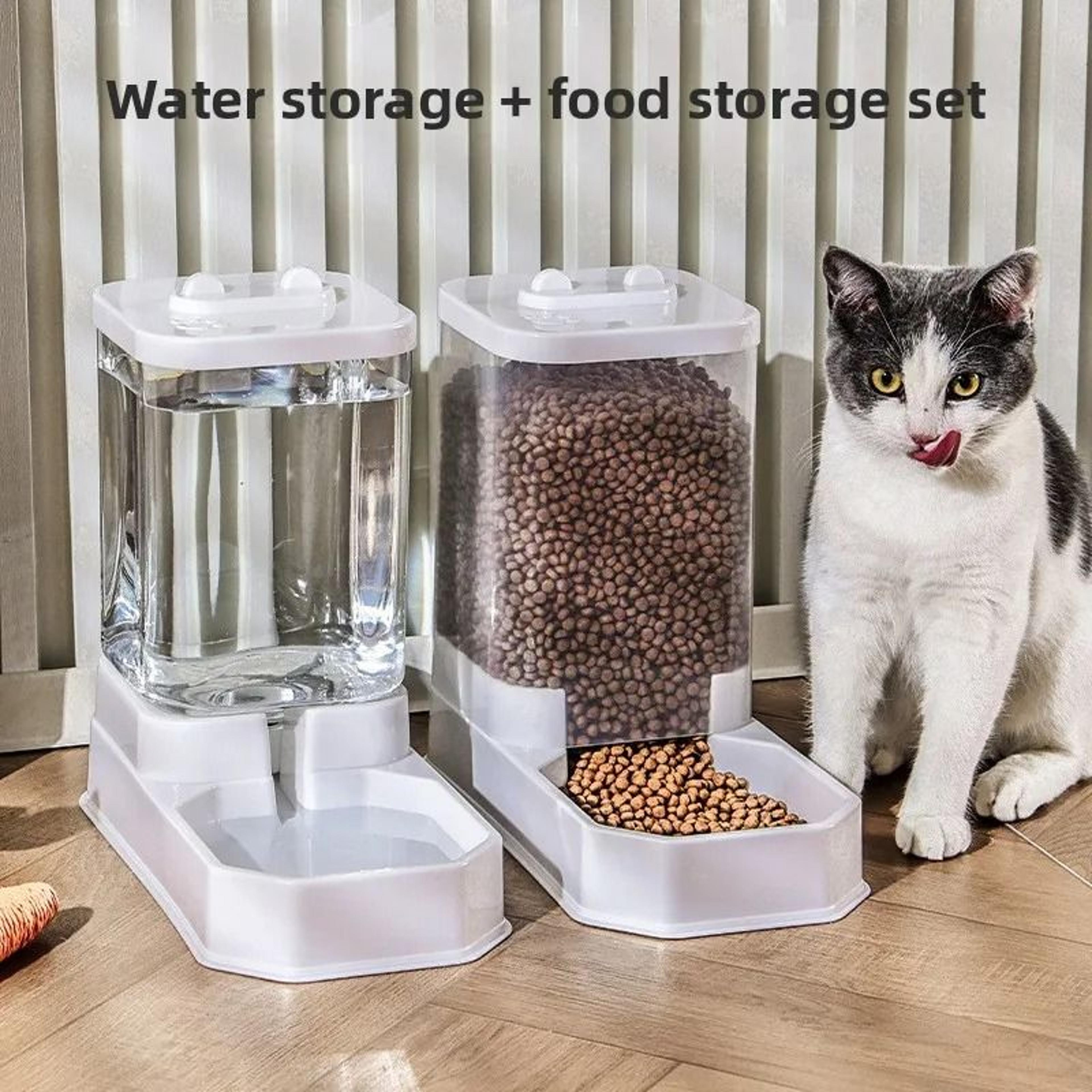 Large Capacity Automatic Pet Water And Food Dispenser Set 0