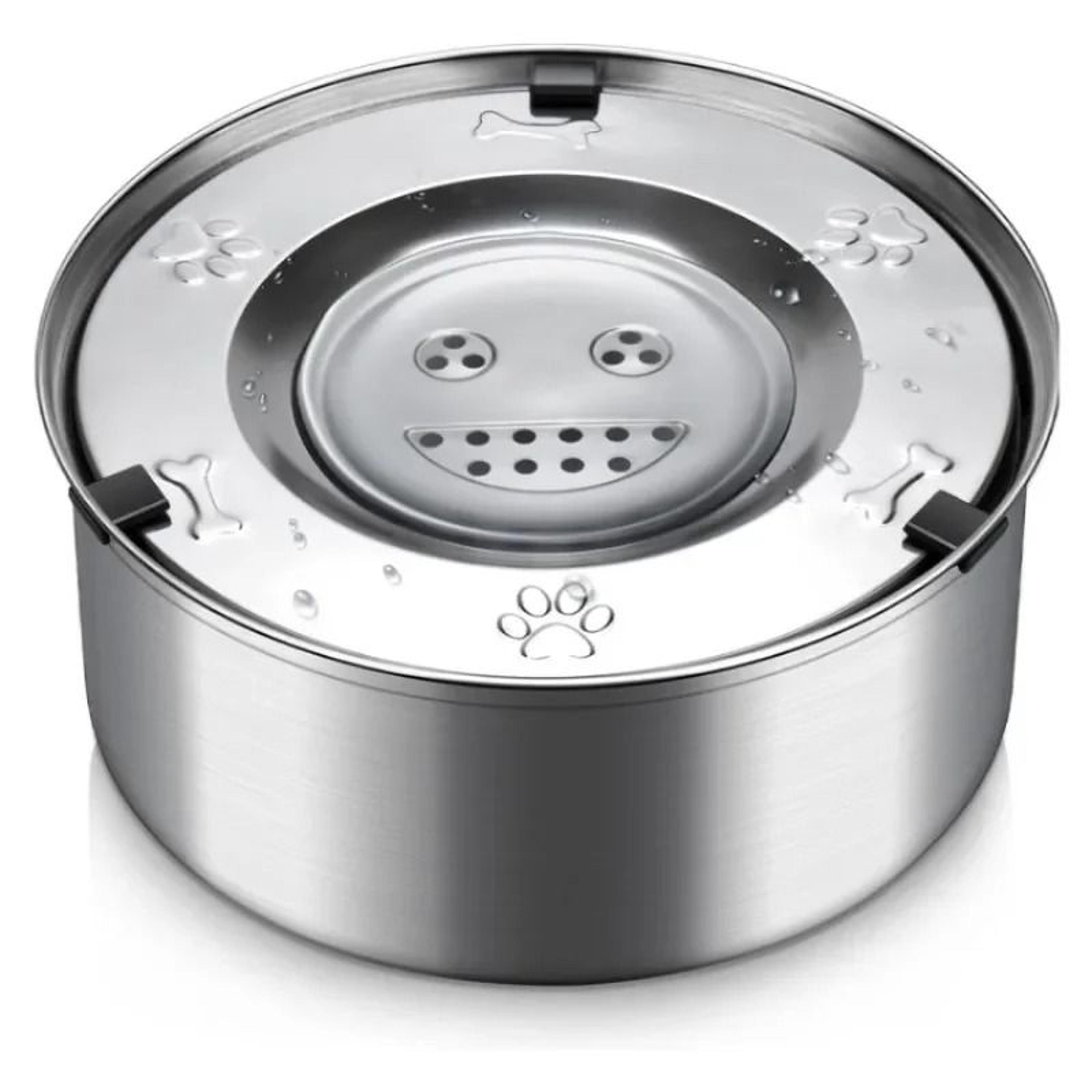 no spill stainless steel floating pet water bowl