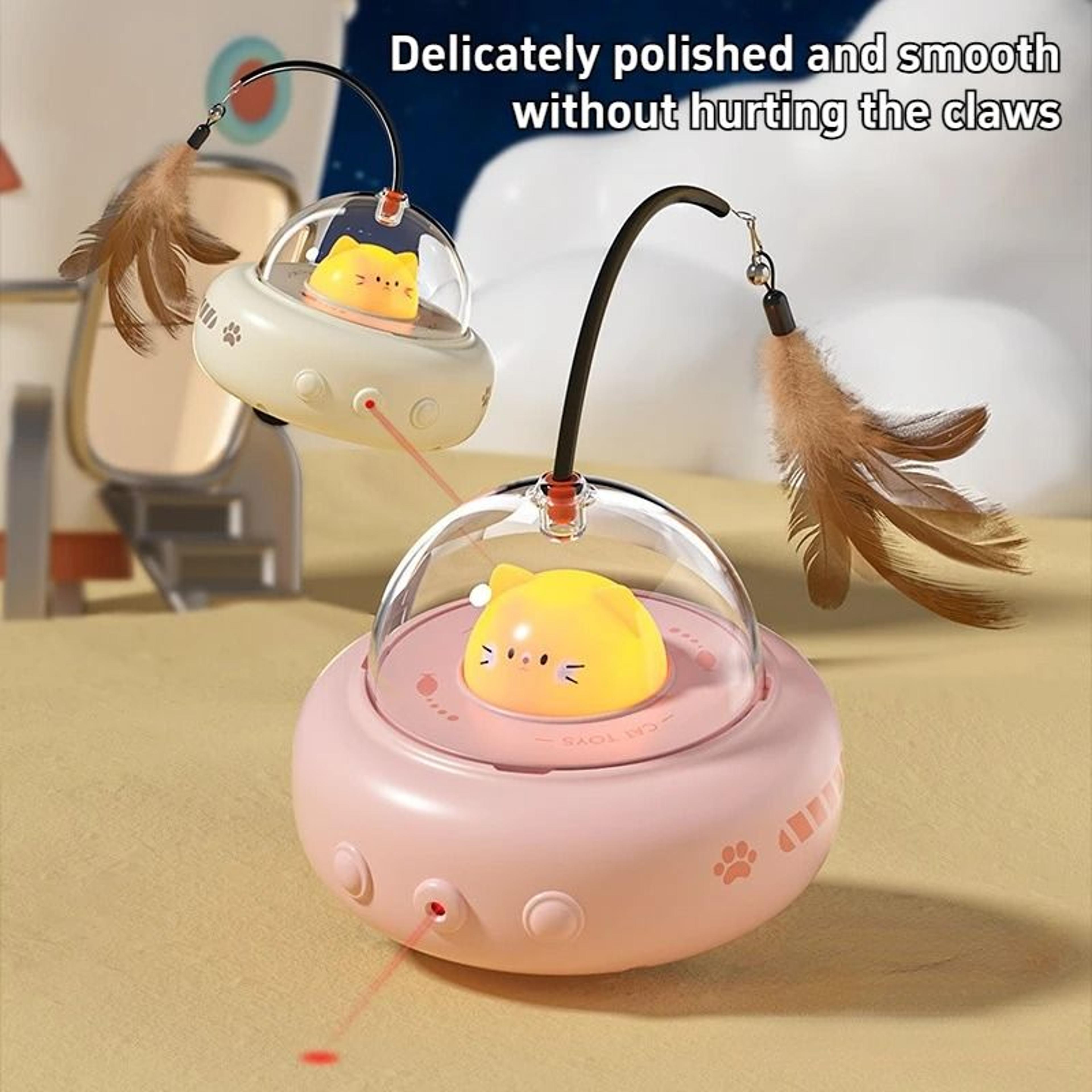 Smart UFO Cat Teaser Toy With Replaceable Feather 1
