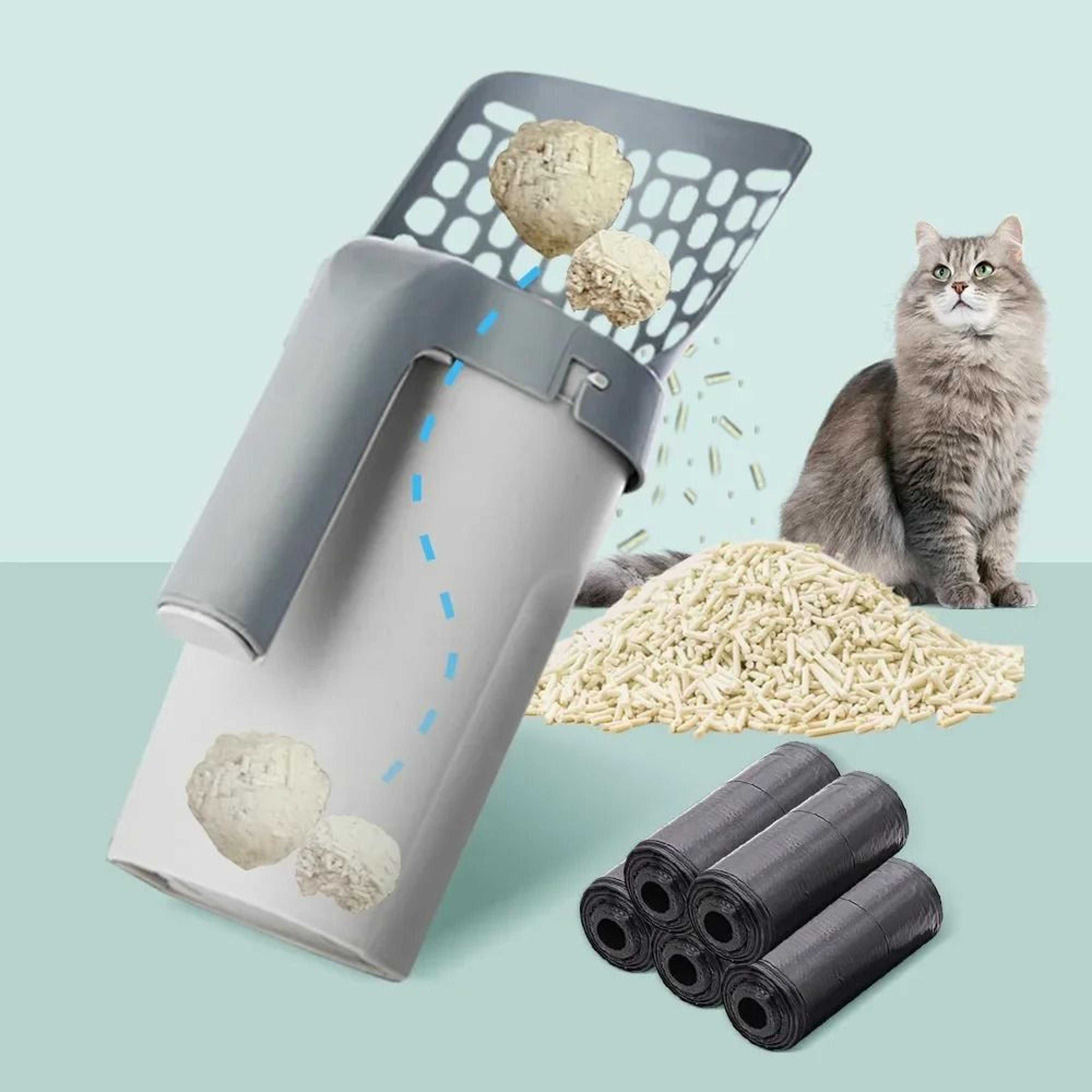 cat litter scoop with built in refill bag holder