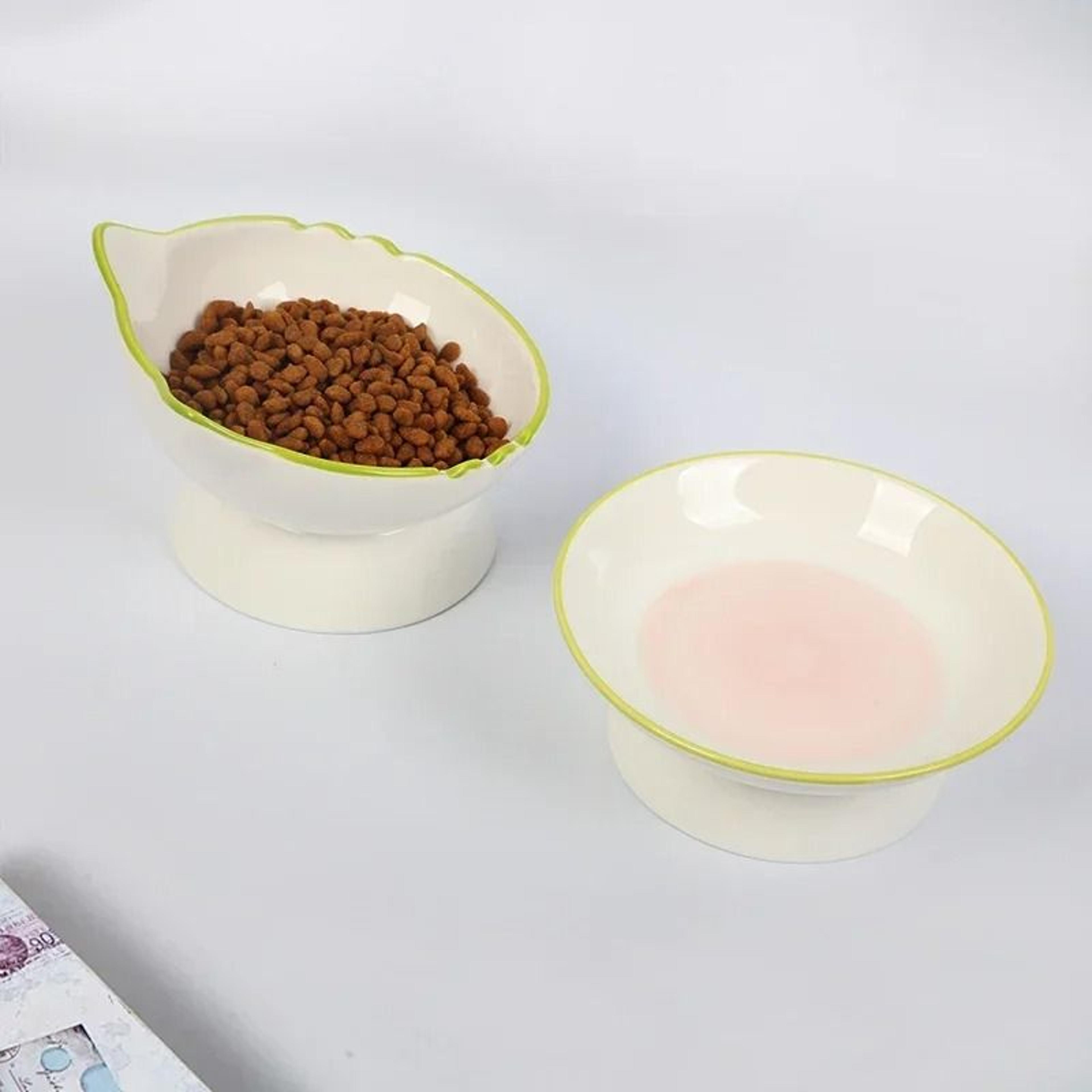 Raised Cat Bowl Elevated Pet Feeding Dish 4