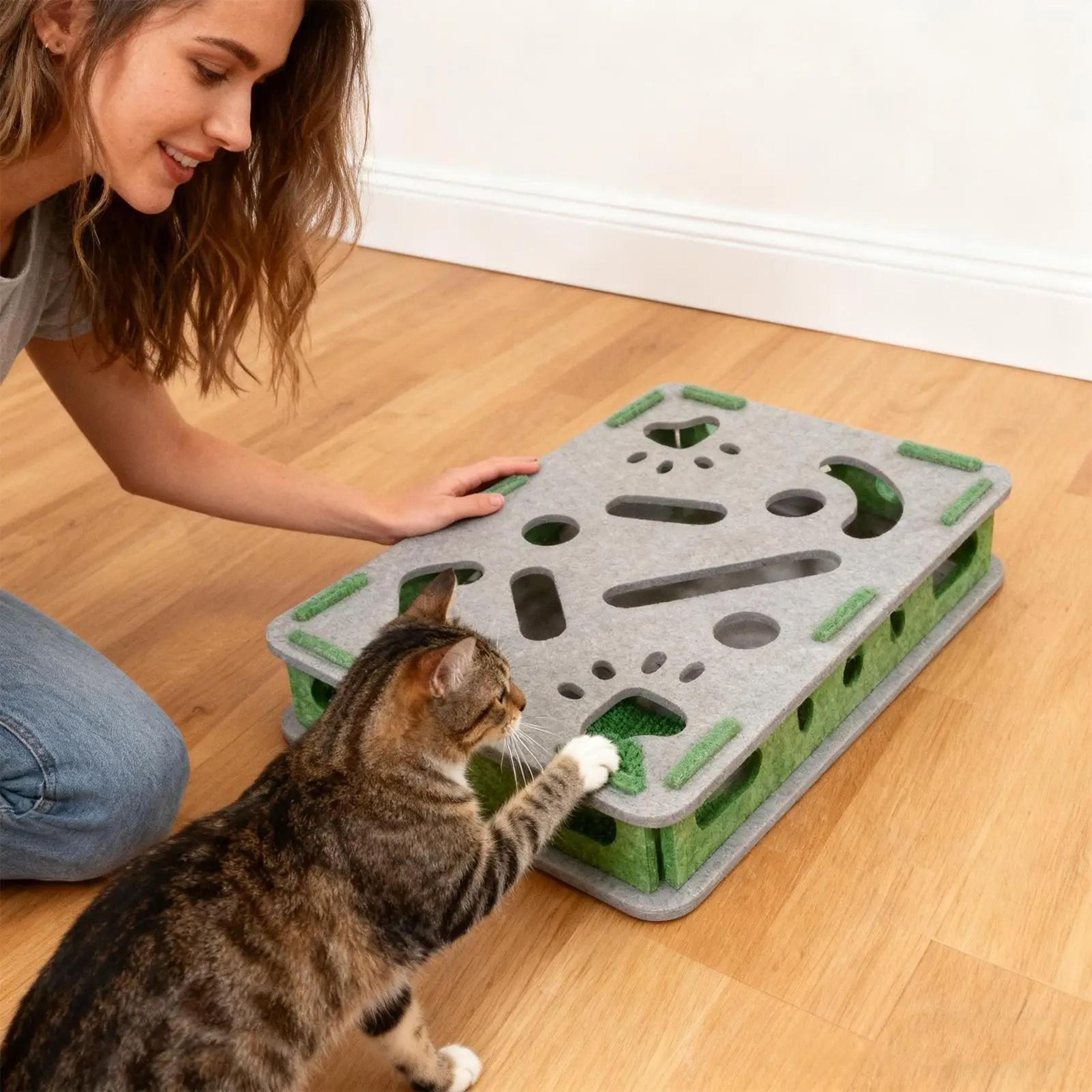 interactive cat scratch toy and nail file box