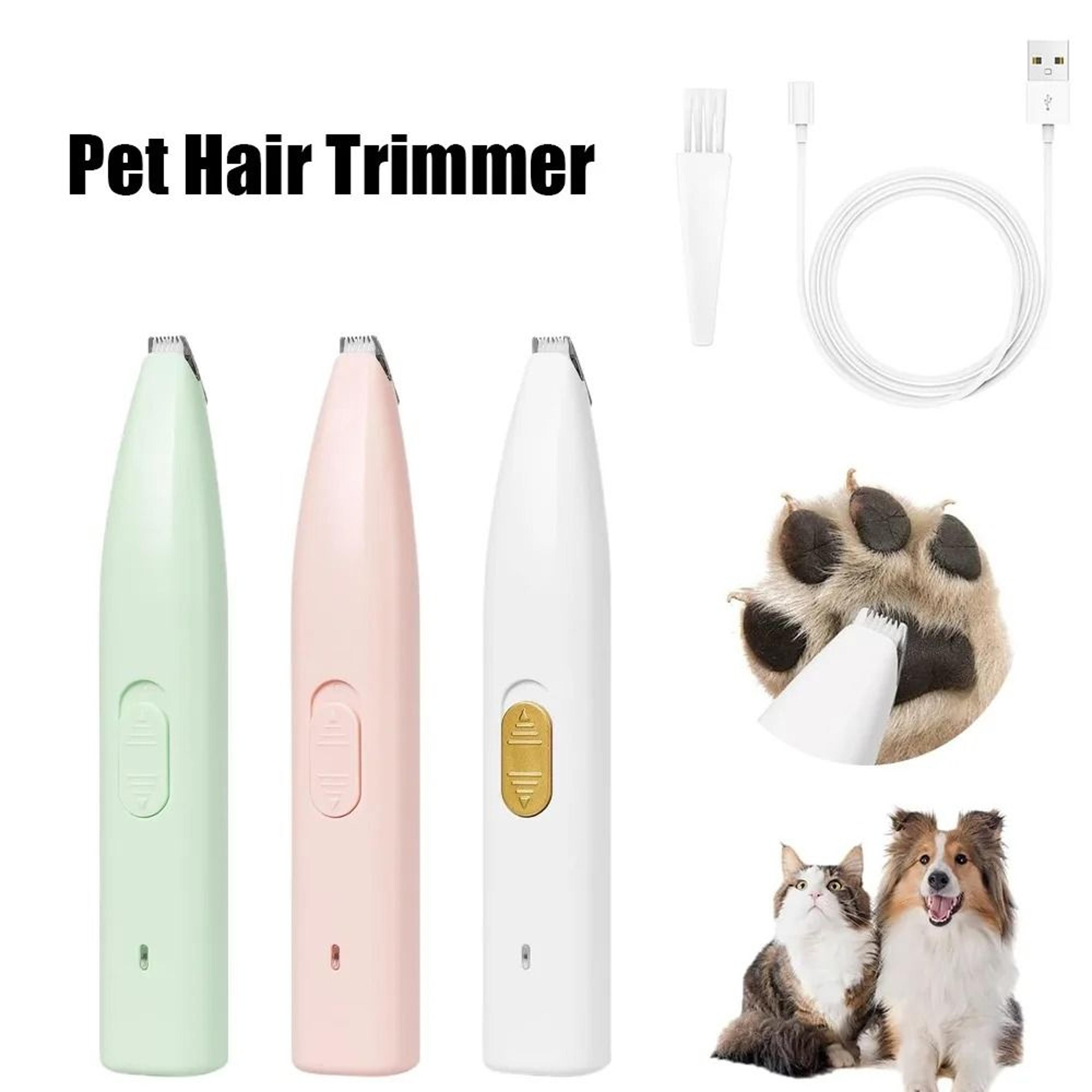 usb rechargeable pet paw trimmer with quiet precision blades for cats & dogs