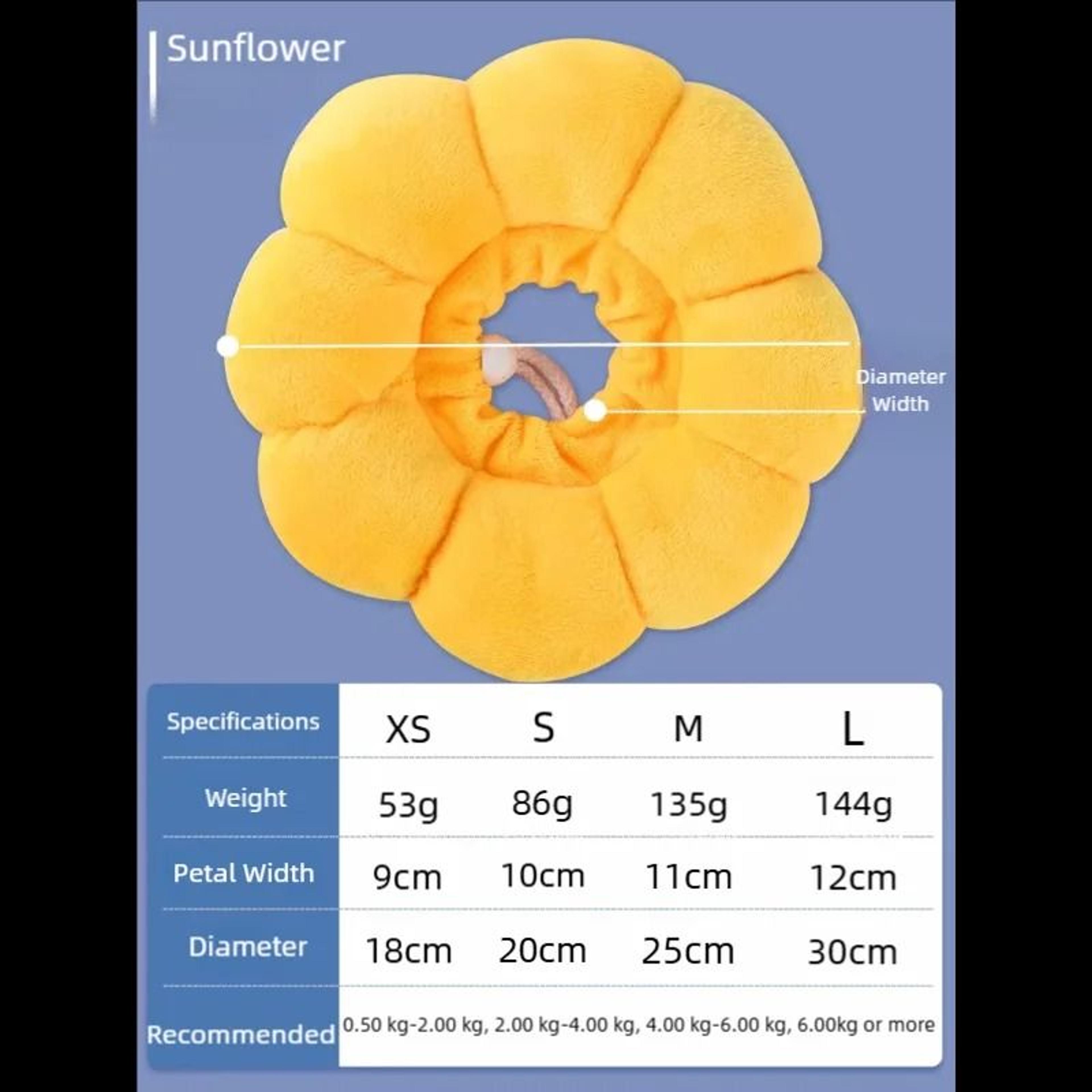 Sunflower Plush Recovery Collar For Cats  Small Pets AntiLick Healing Cone 5