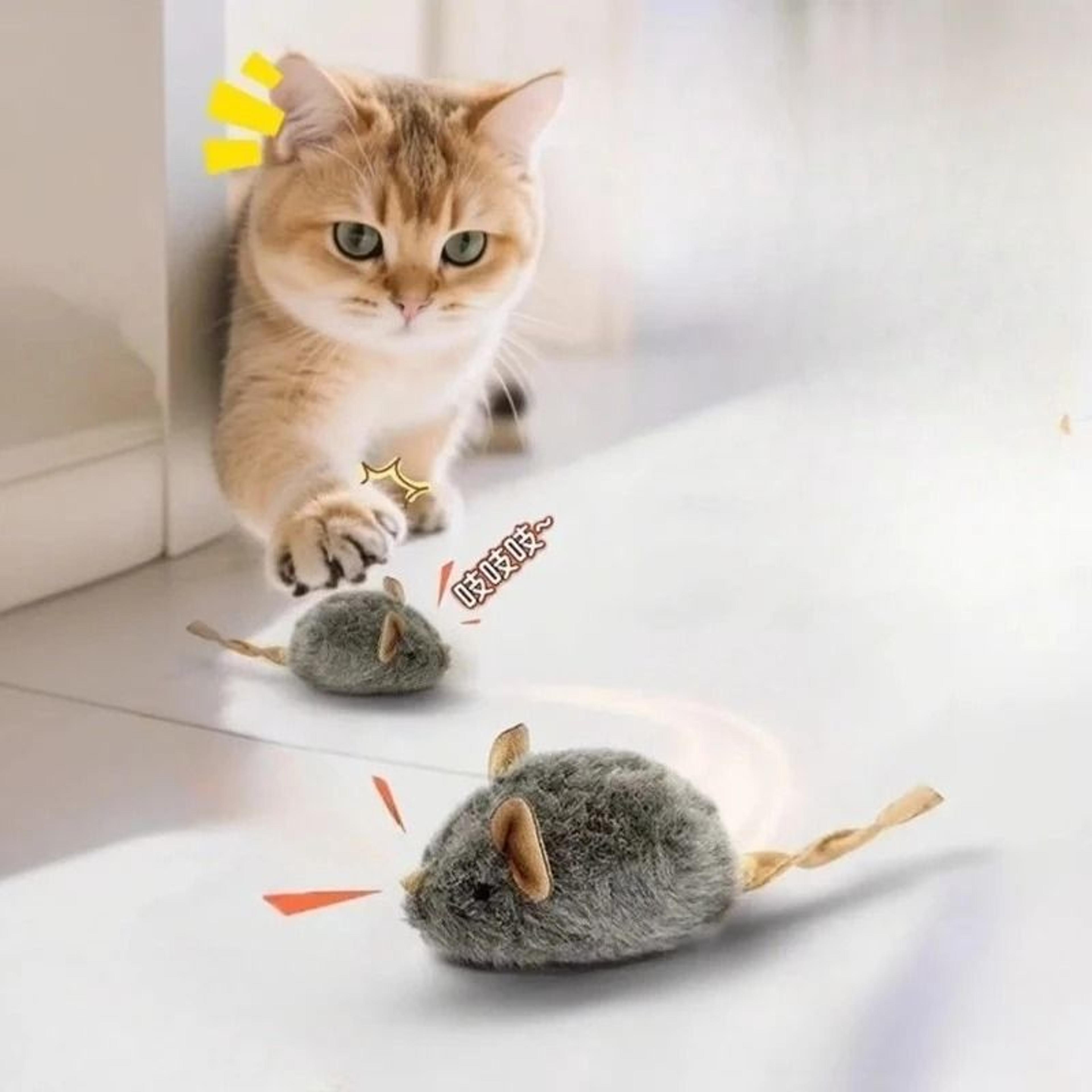 Smart Squeaky Mouse Cat Toy Interactive Plush Hunting  SelfPlay Teaser 1