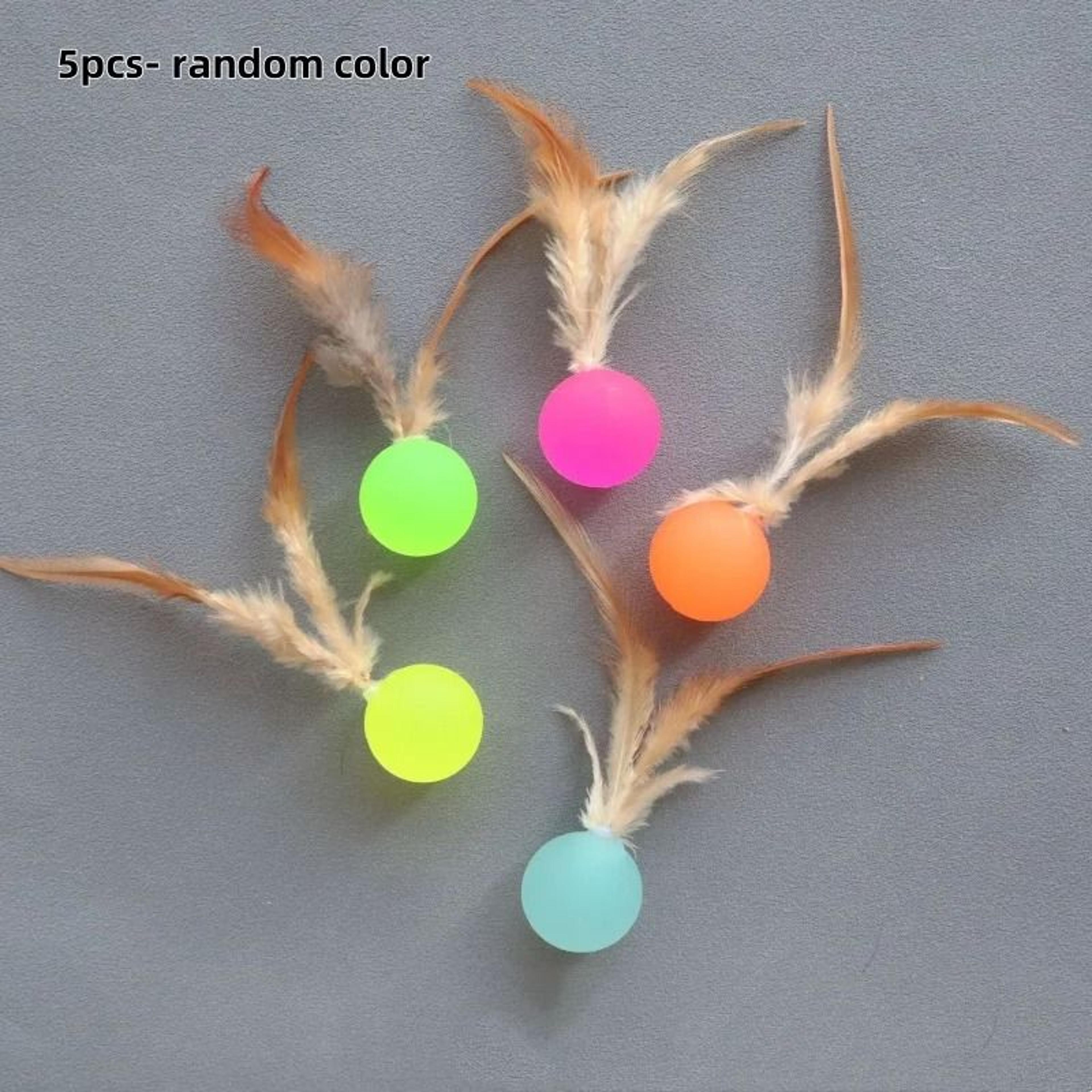 Feather Bounce Sports Ball Interactive Cat Toy For Active Kittens  Pets 7
