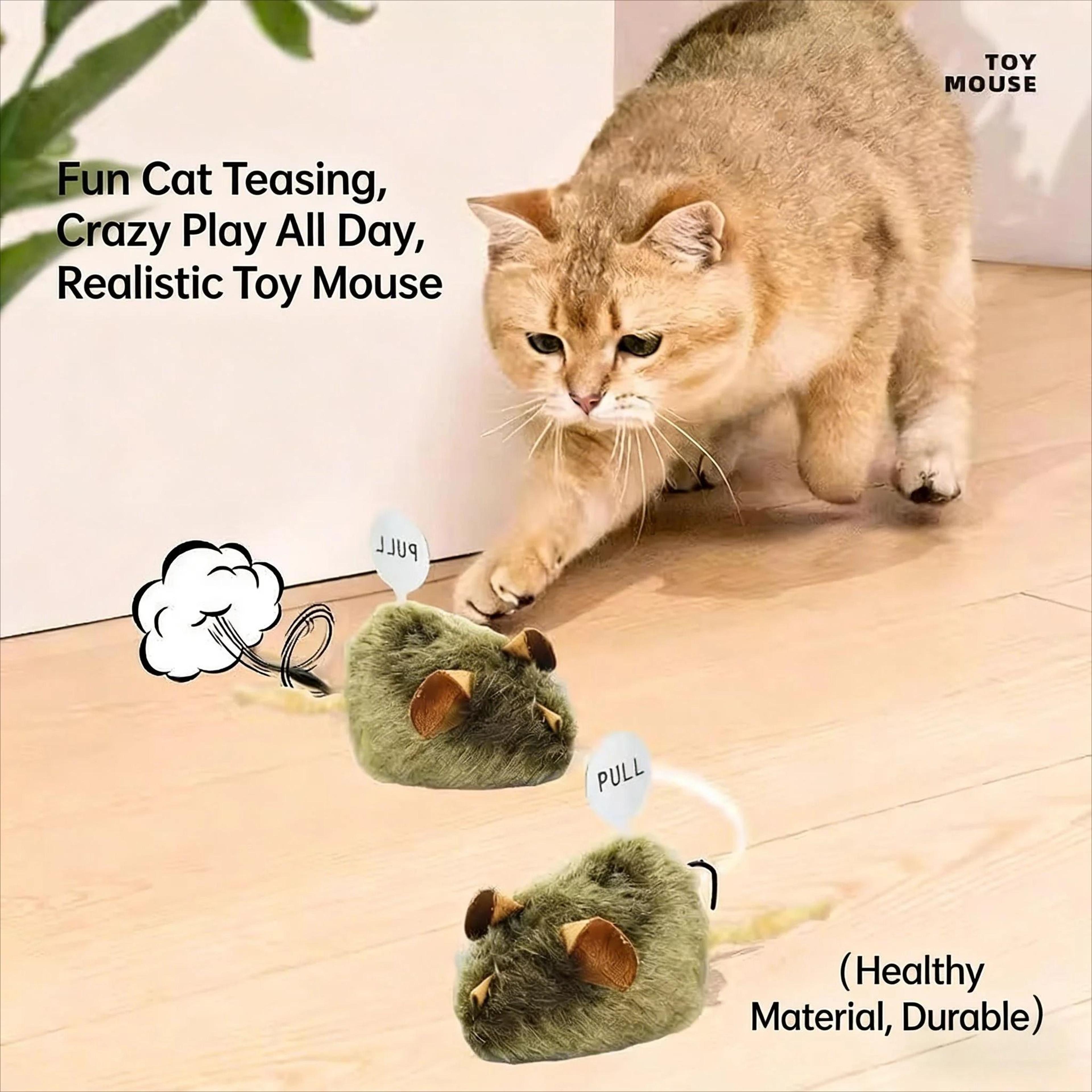 Interactive Plush Mouse Cat Toy Set With Squeaky Sound  BiteResistant Design 2
