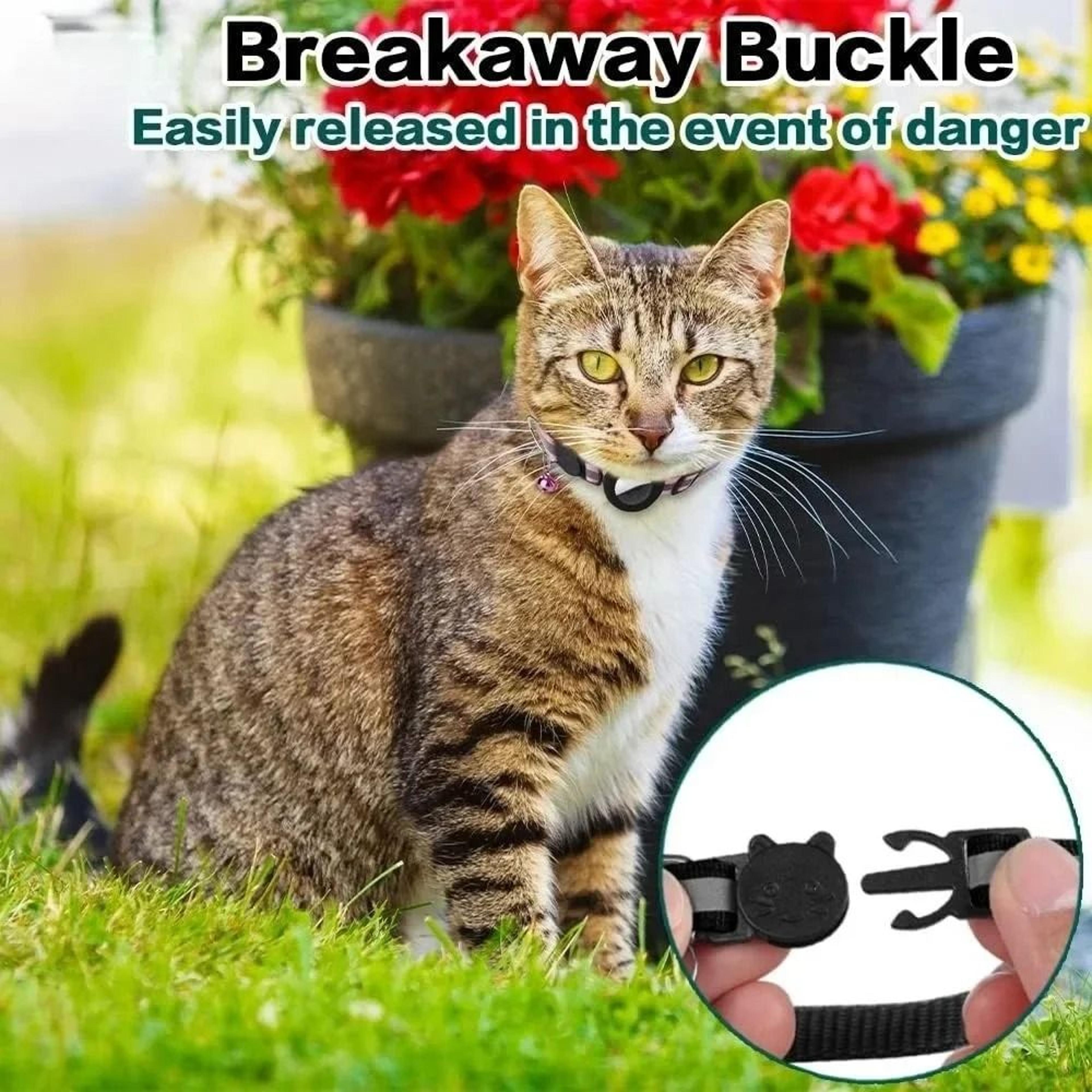 AirTag Ready Reflective Breakaway Cat Collar With Bell For Kittens  Cats 2