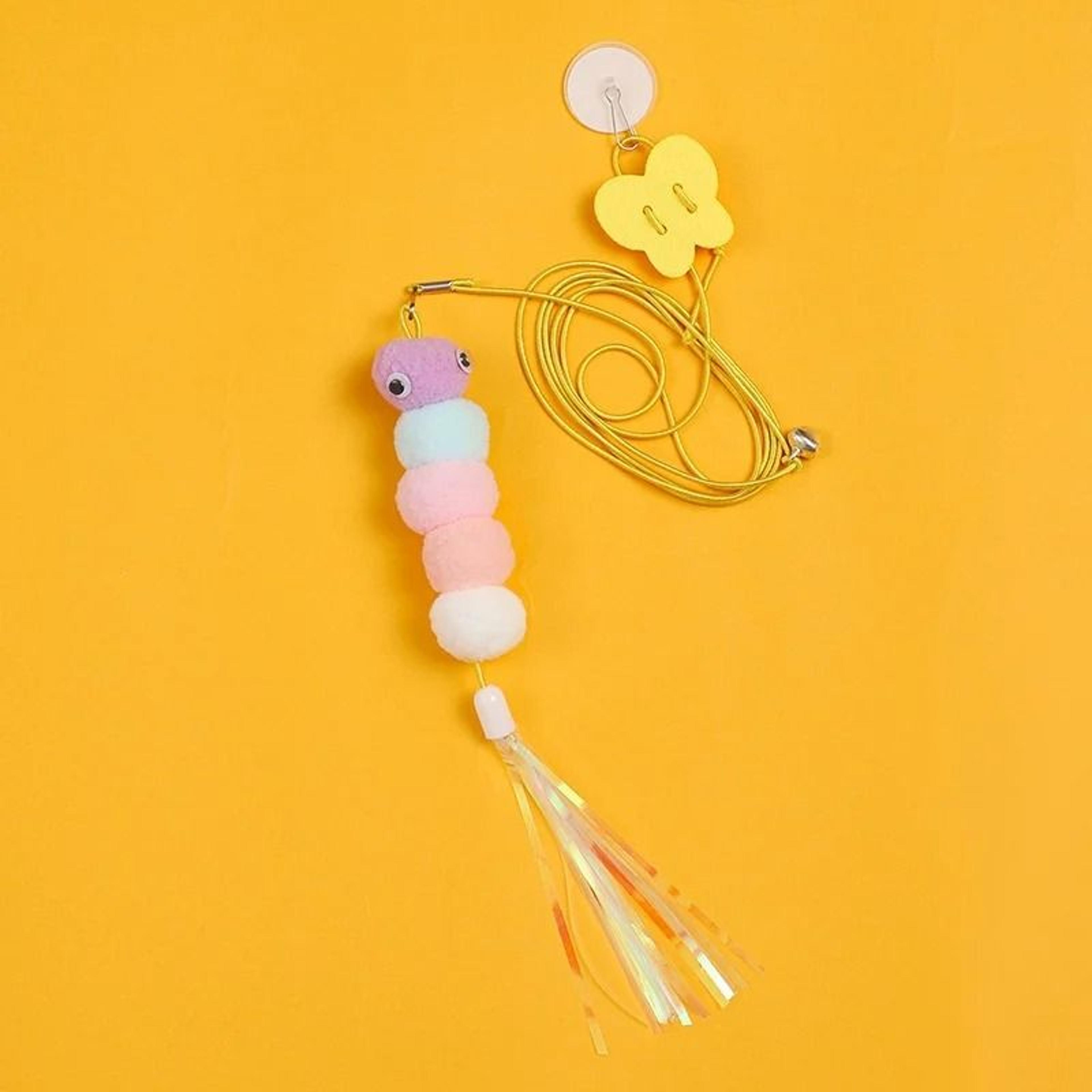 Interactive Feather Bell Cat Teaser Wand With Elastic Rope For Kittens  Cats 7