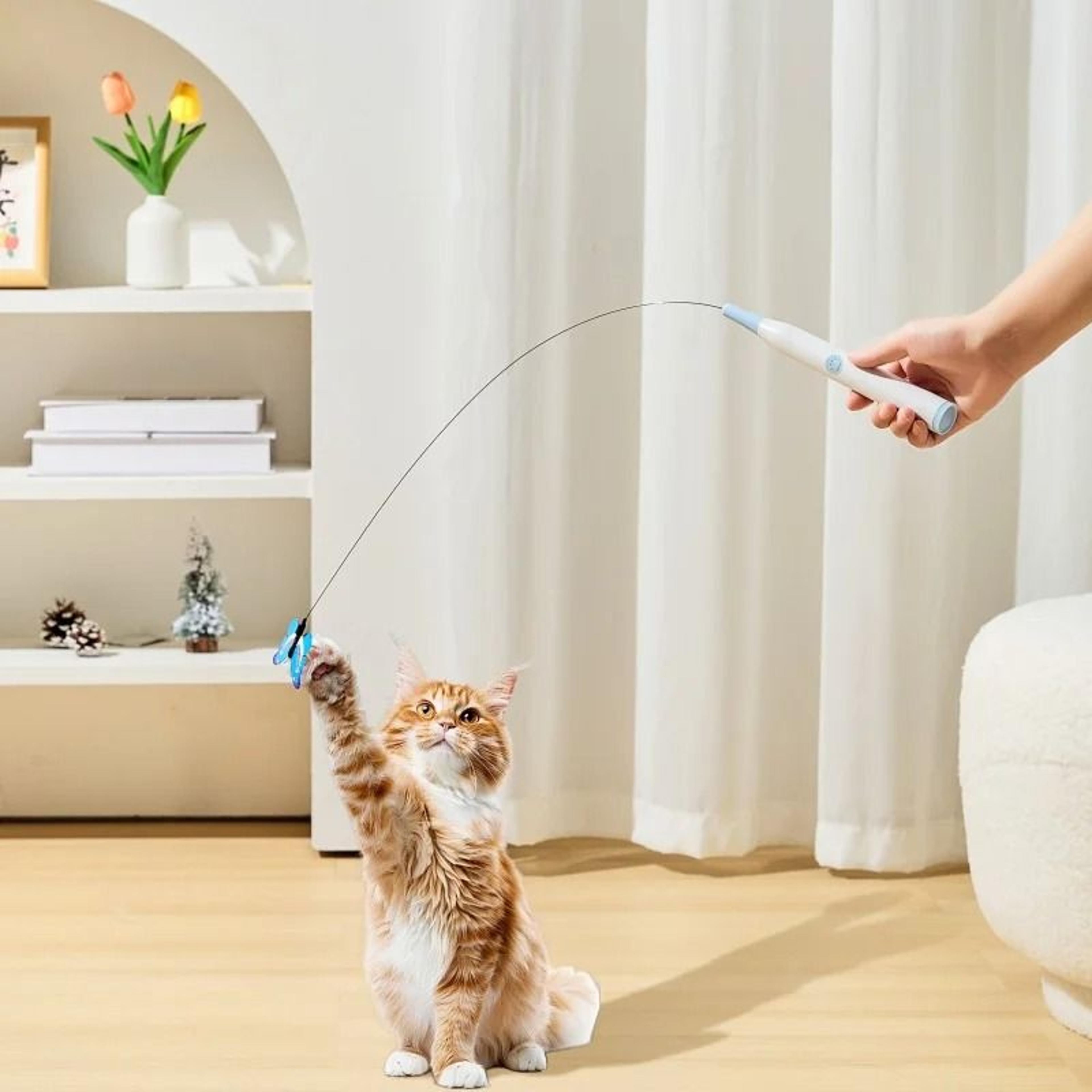 FlutterFly MotionActivated Butterfly Cat Toy  USB Rechargeable Suction Cup Teaser For Indoor Cats 3