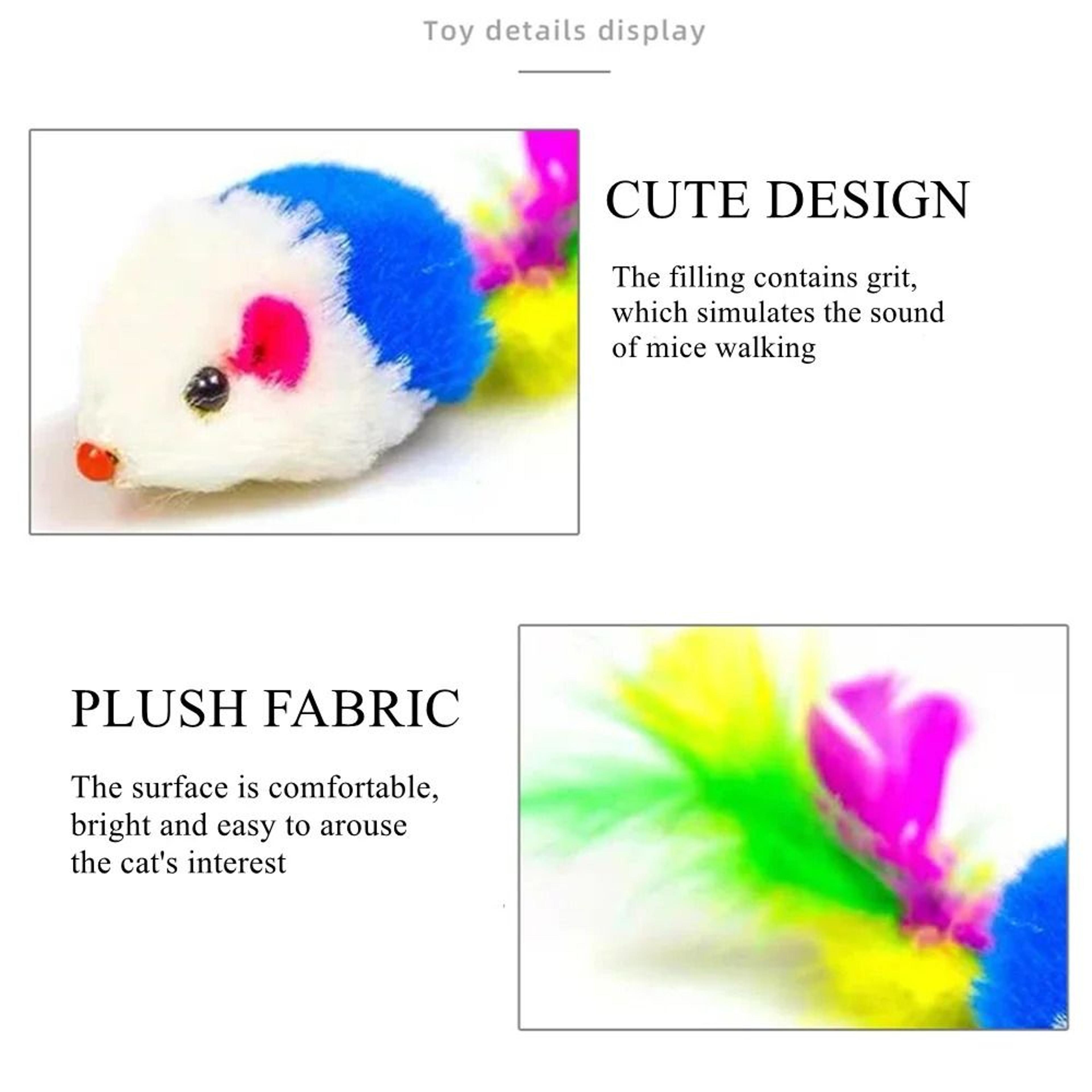 WhiskerHunt Rattle Mouse Cat Toy Set  Interactive Plush Mice For Chasing Pouncing  Indoor Play 2