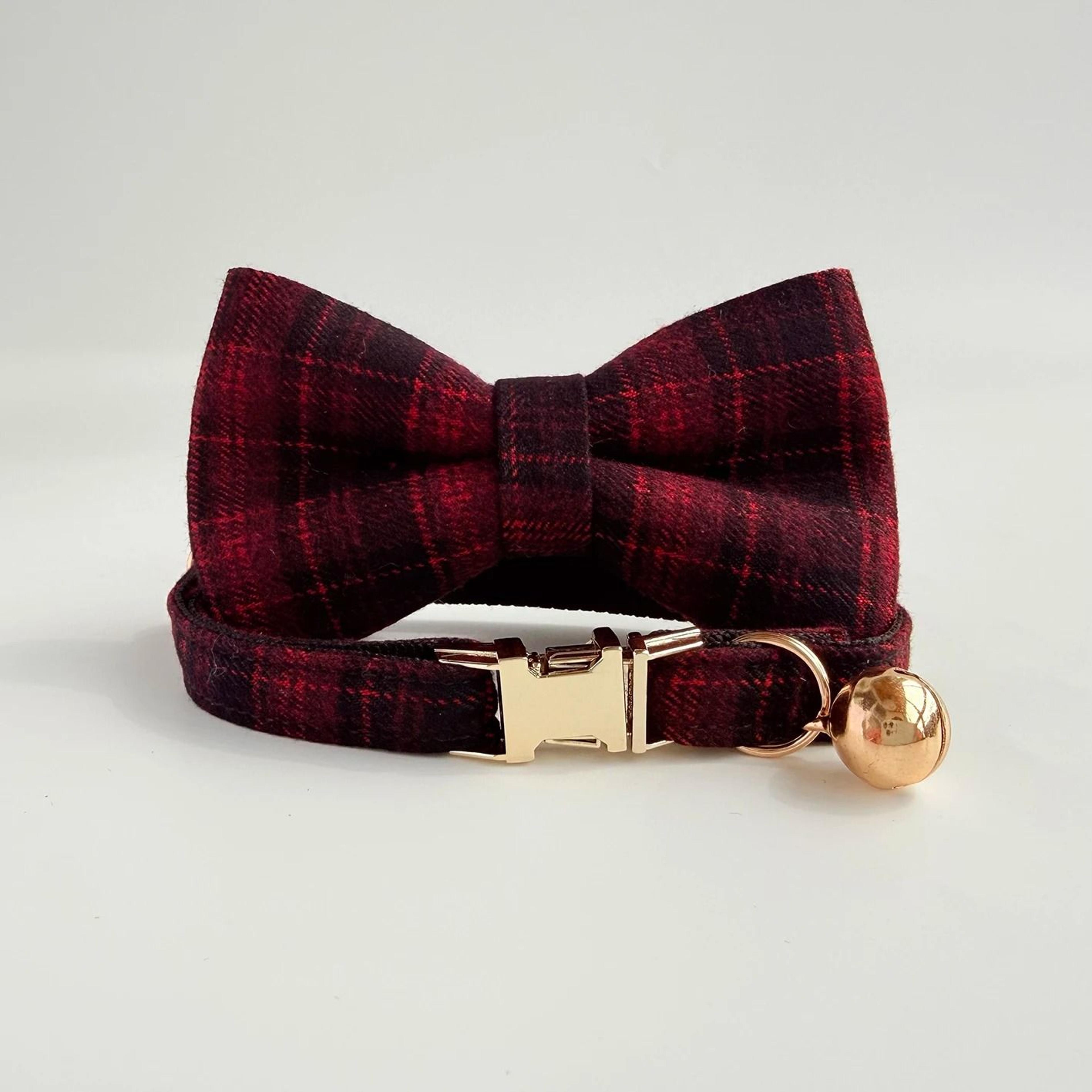 LuxePearl Personalized Tweed Cat Collar With Detachable Bell  Pearl Charm 9