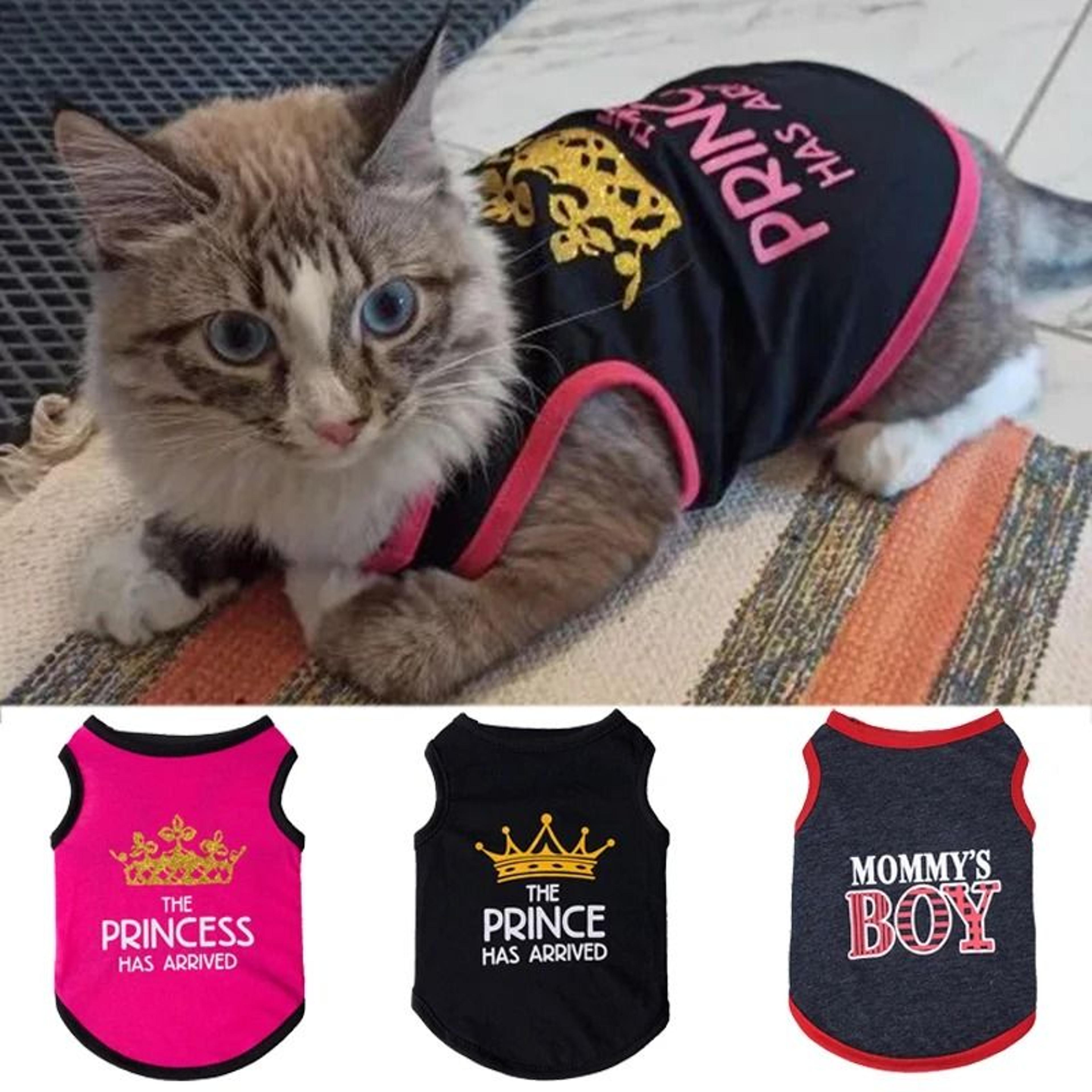 princesspaws summer cotton cat vest for sphynx, garfield & small pets