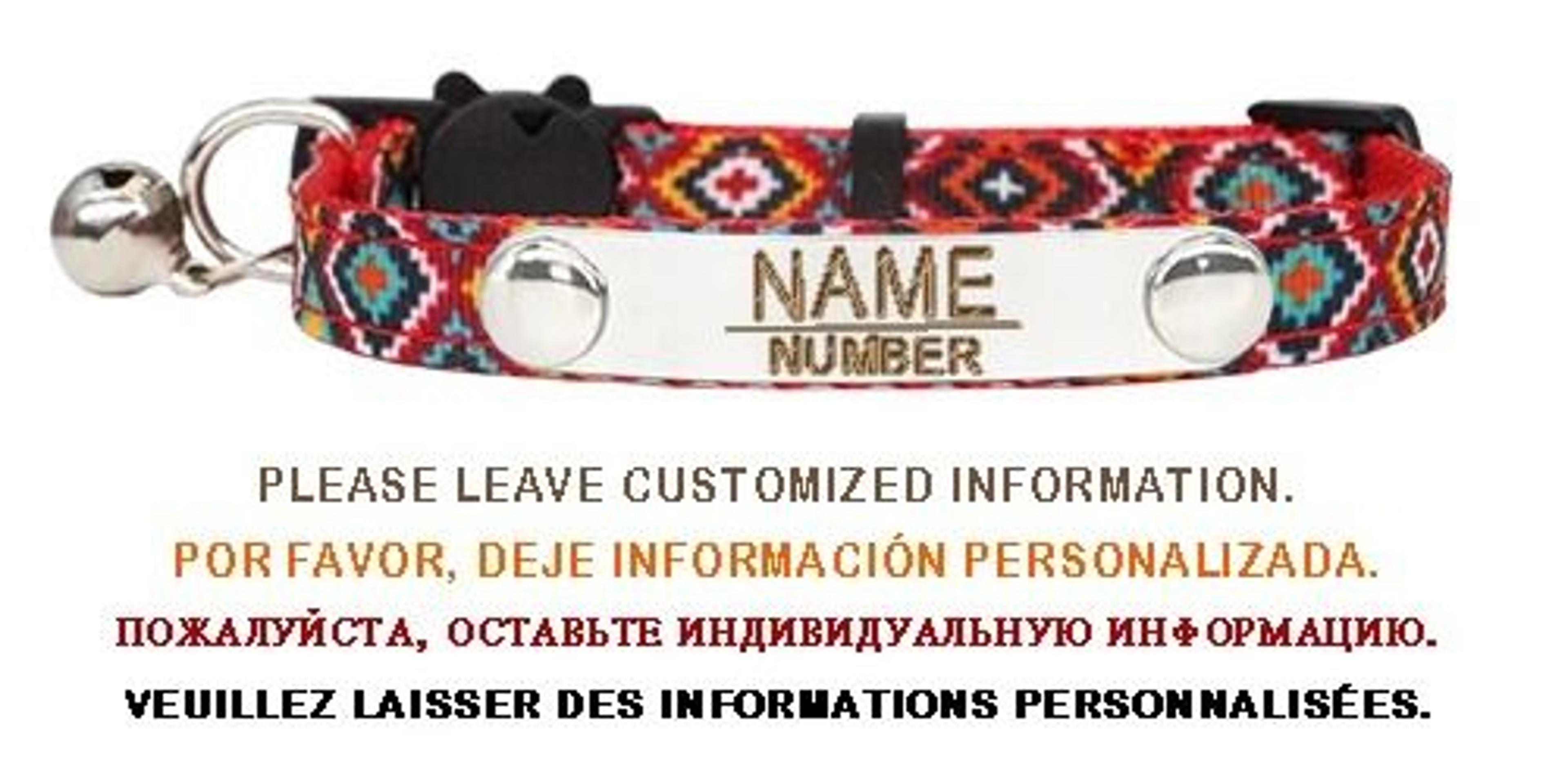 CustomCharm Personalized Breakaway Pet Collar With Bell  Nameplate 9