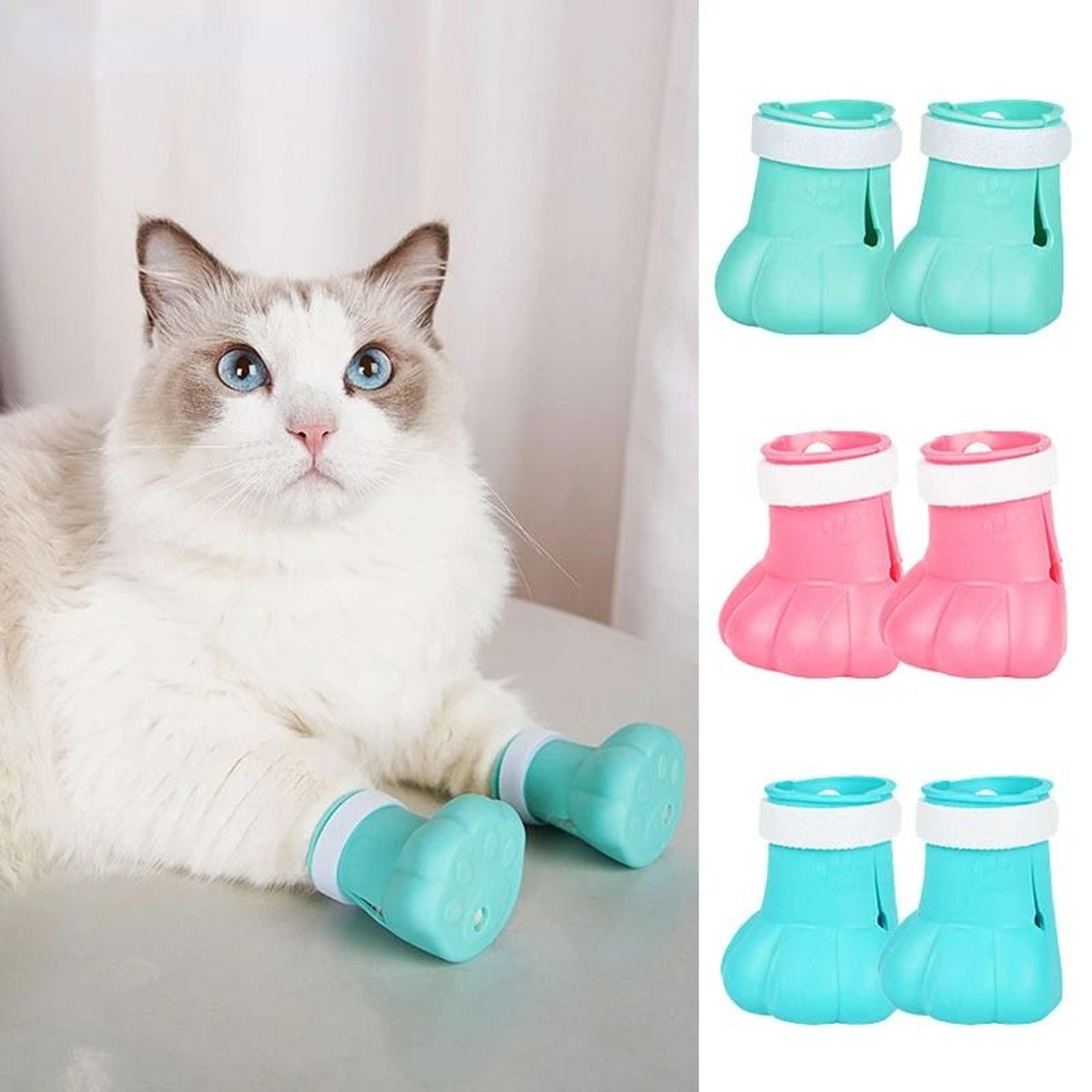 Adjustable Silicone Cat Paw Protector Boots For Bathing  Grooming 1