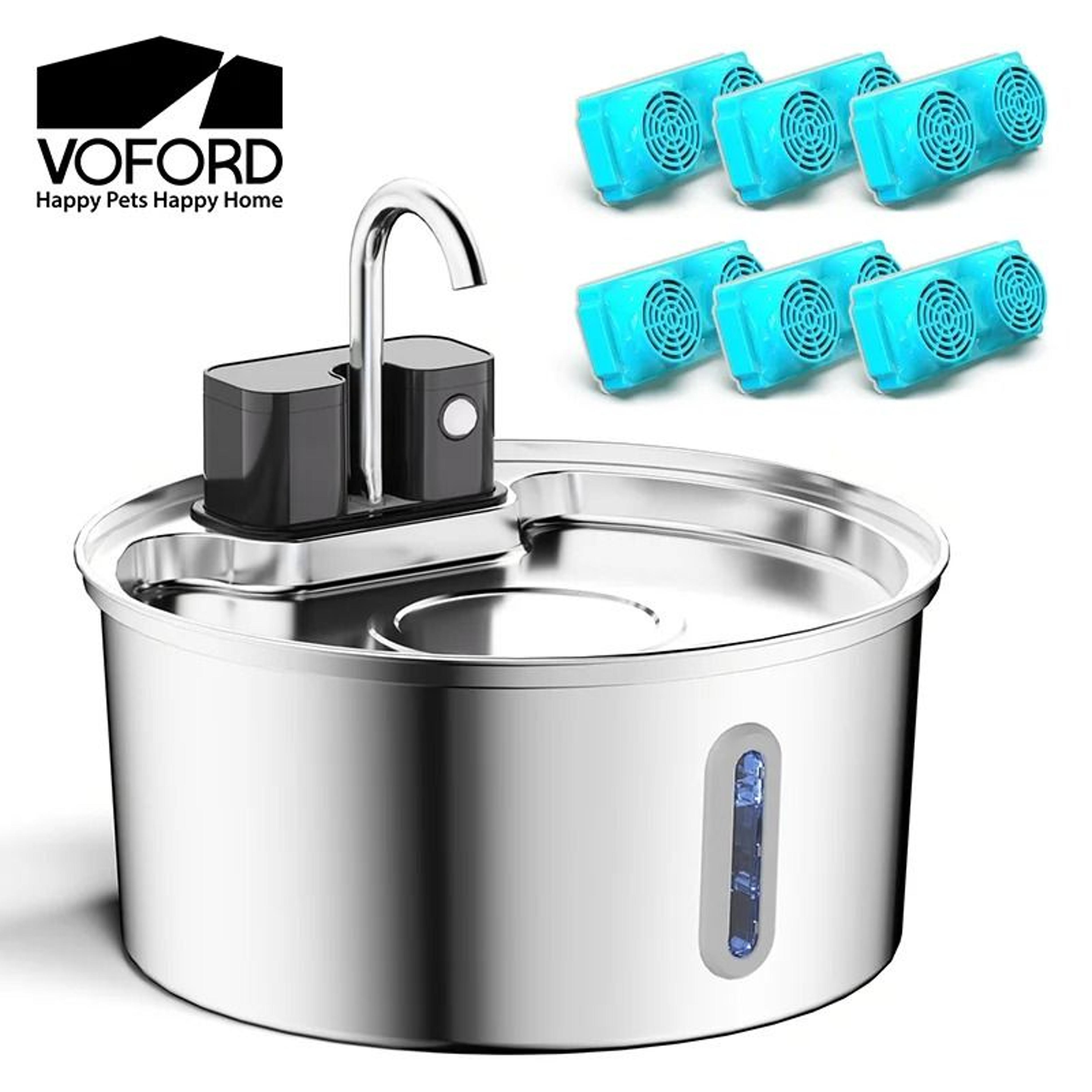 aquasense wireless stainless steel cat water fountain 108oz with motion sensor & rechargeable battery