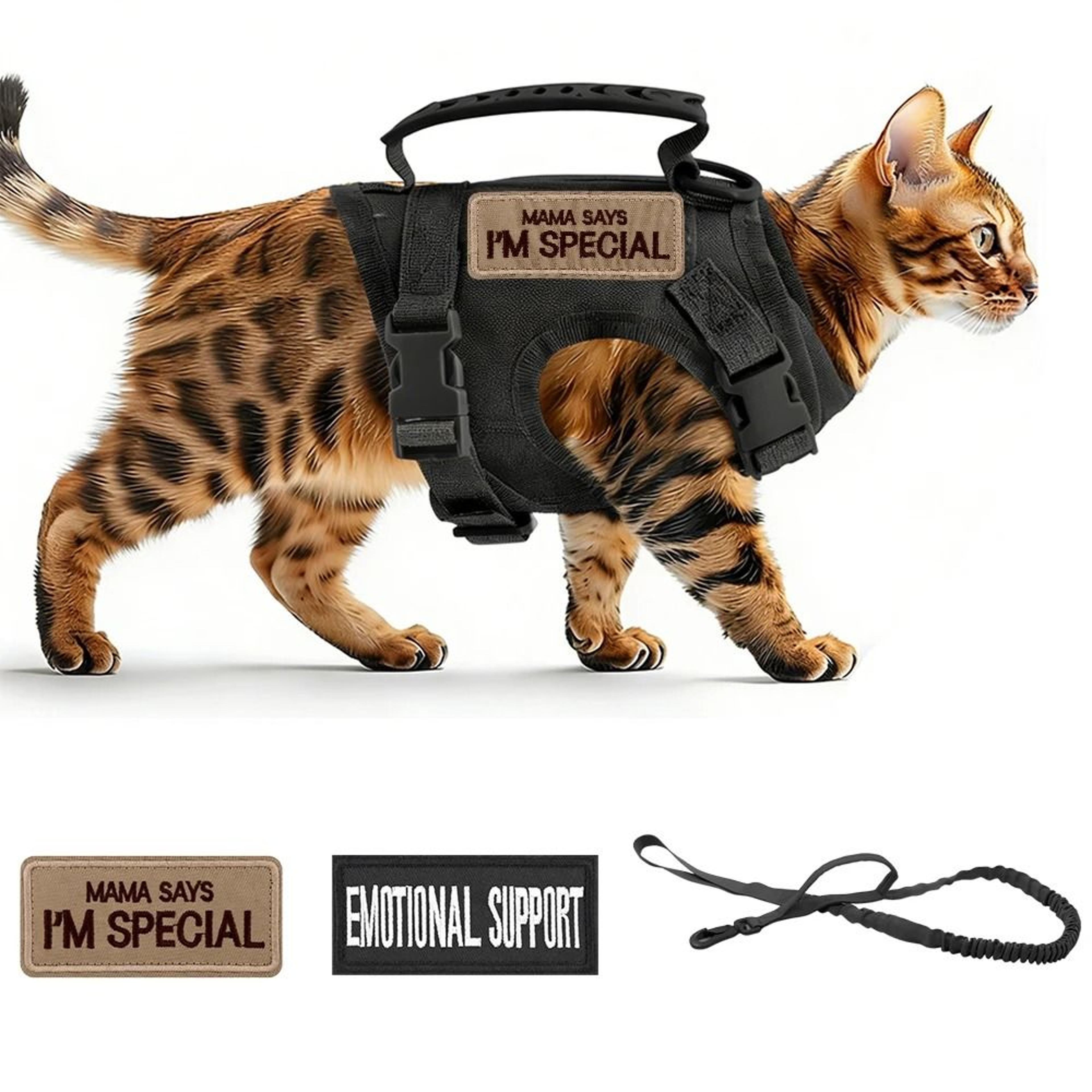 escape proof tactical cat harness vest for outdoor walking & training