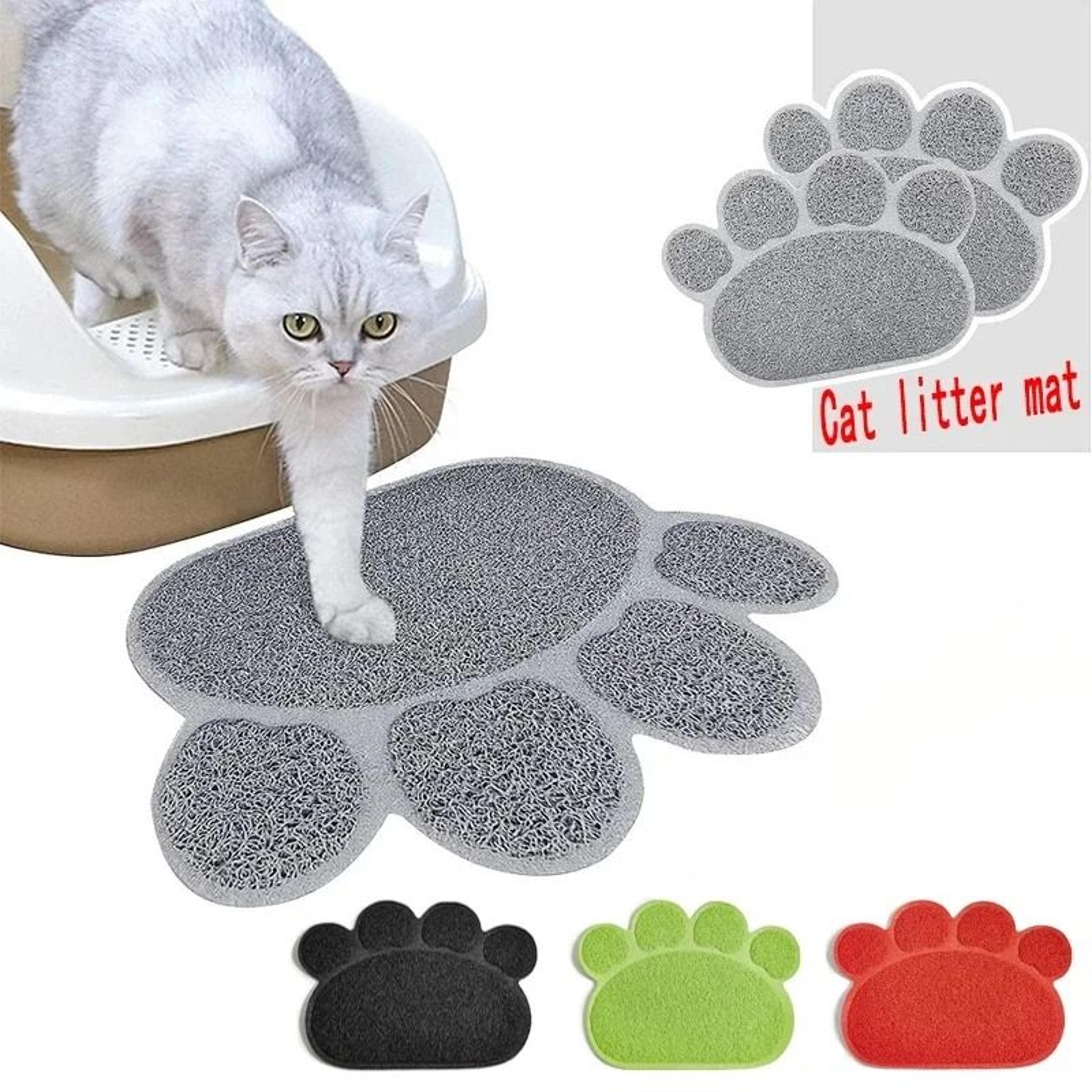 waterproof paw print cat litter mat for cleaner floors & less tracking