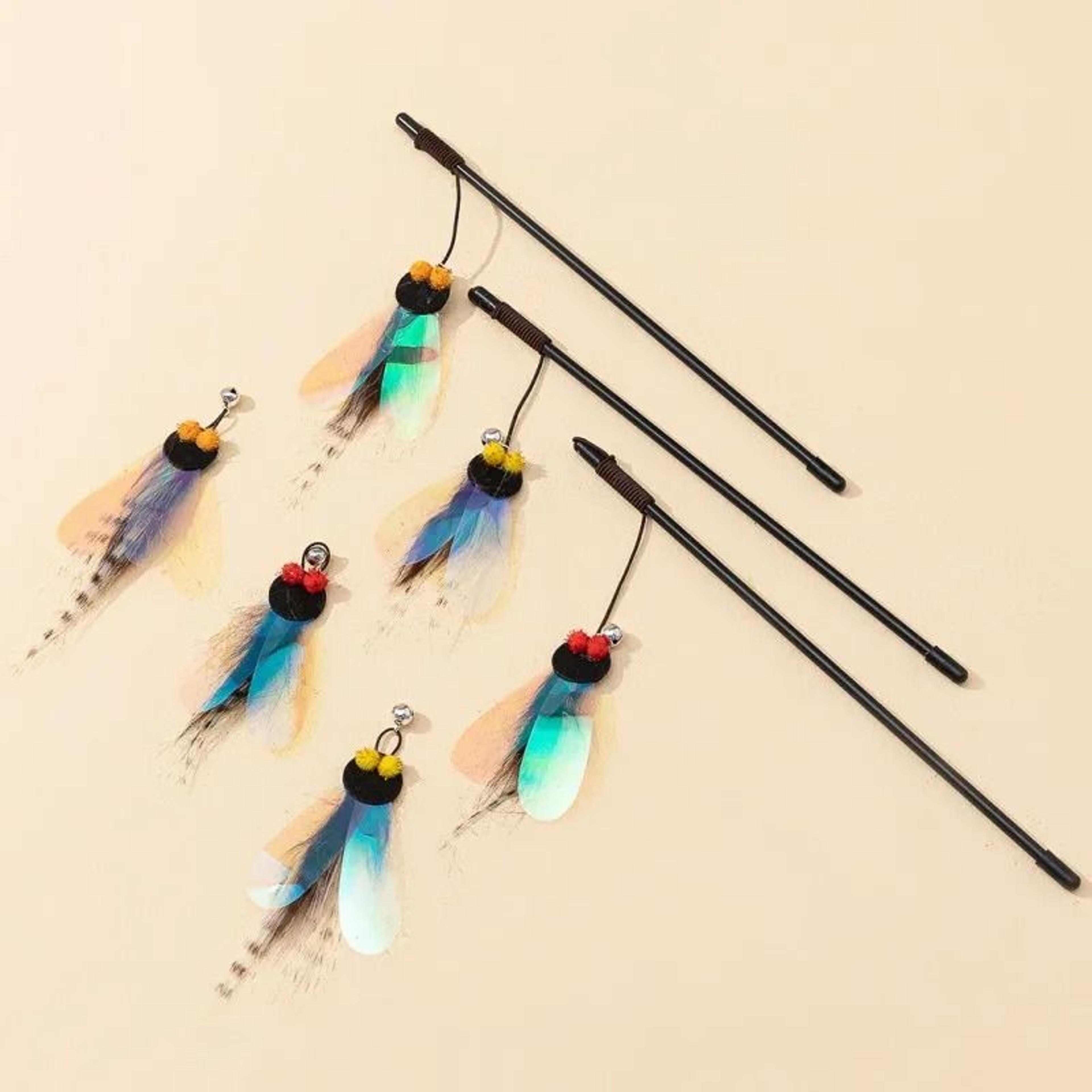 Interactive Butterfly Feather Cat Wand Toy With Bell For Exercise  Bonding Play 2
