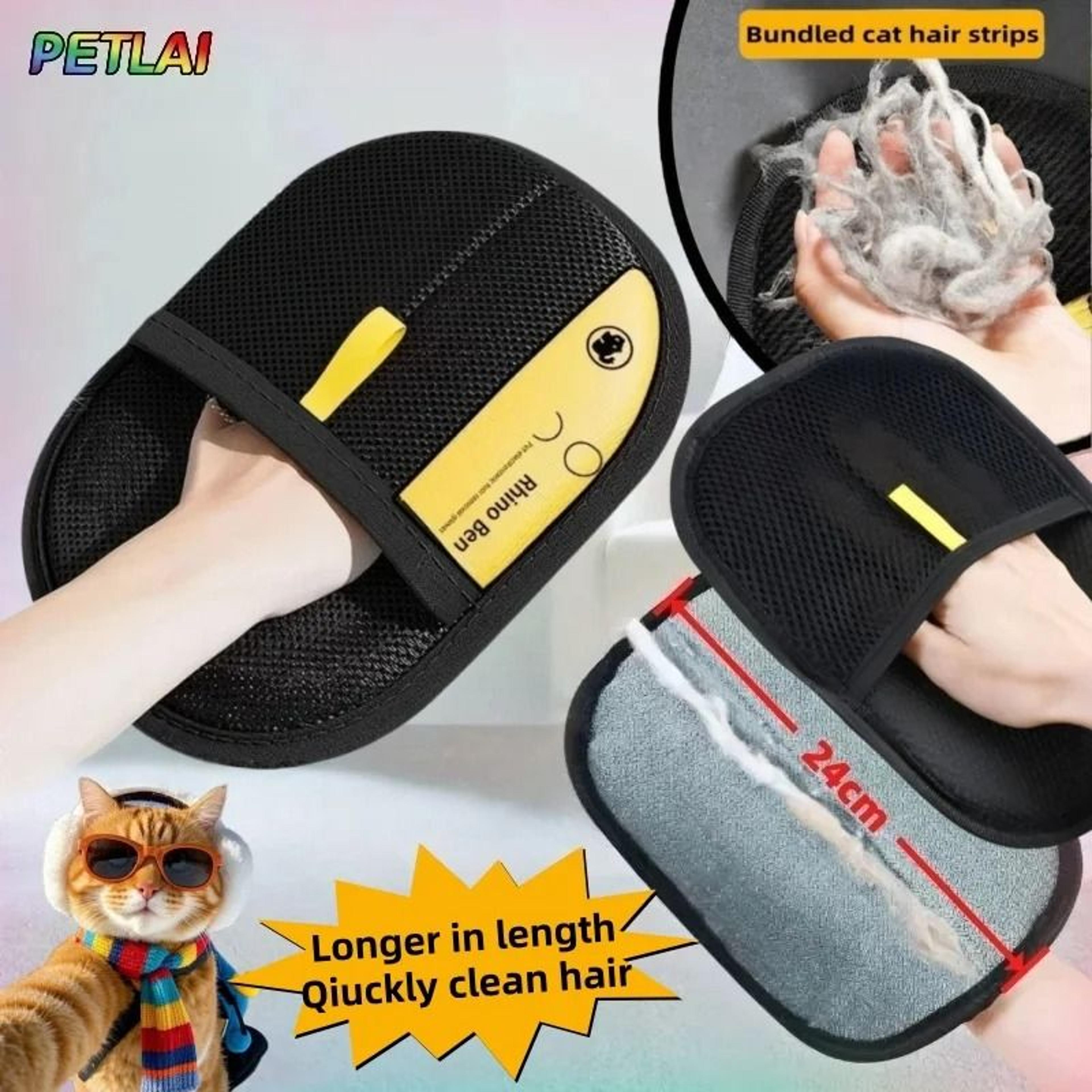 reusable electrostatic pet hair removal glove for furniture, clothes and pet grooming