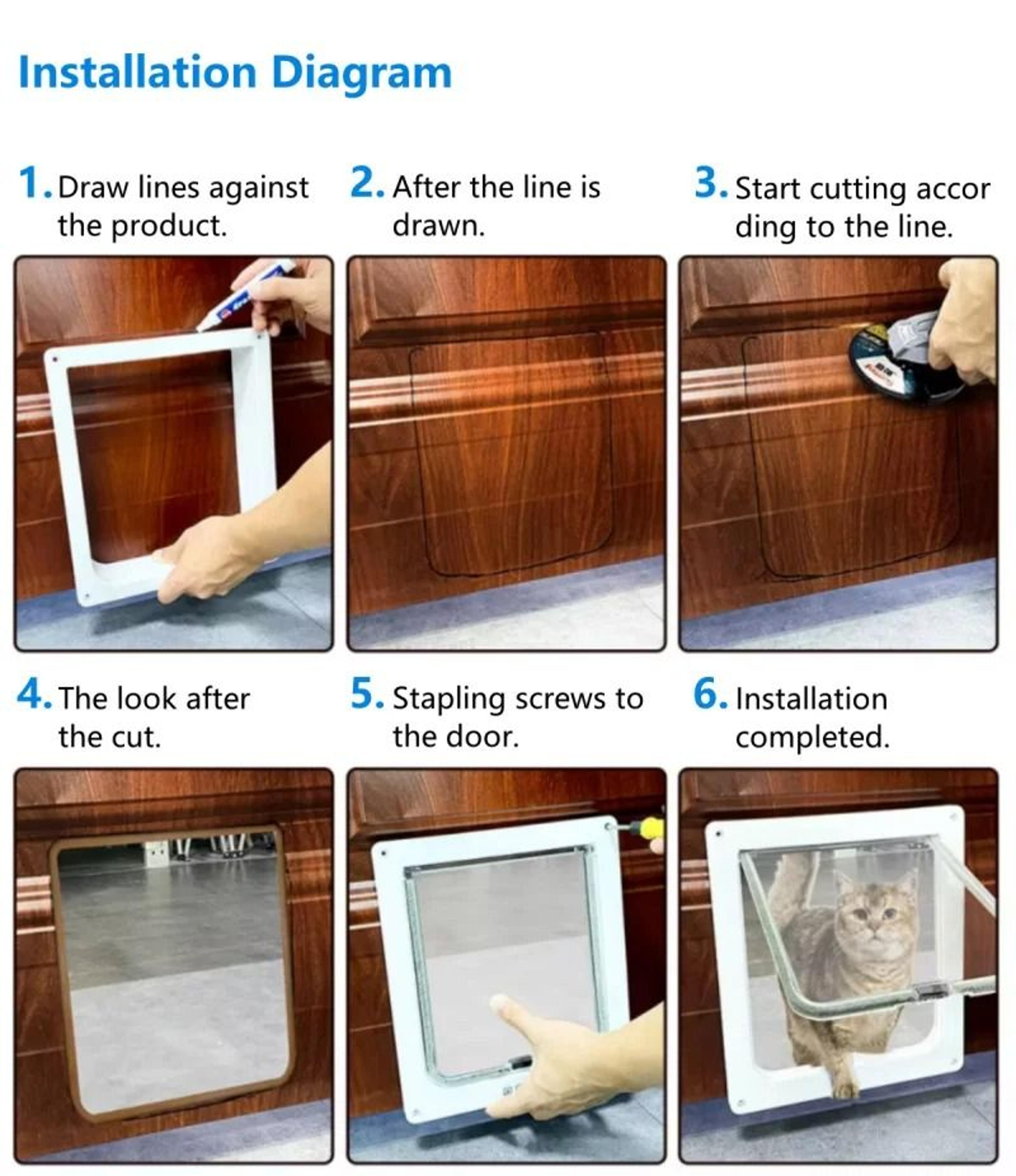 Smart Microchip Pet Door With Direction Control  Automatic Sensor Access 4
