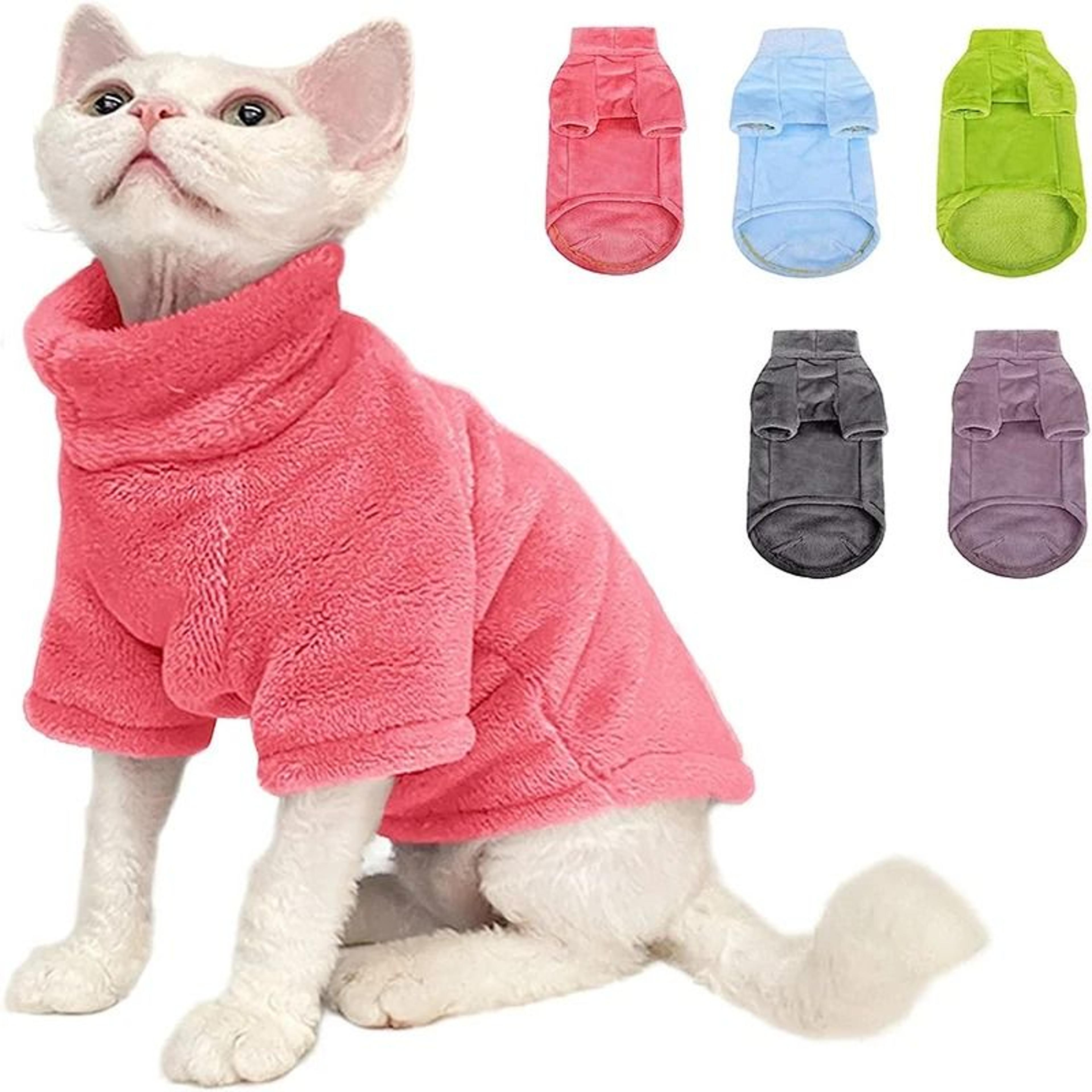 cozy turtleneck cat sweater for hairless cats, maine coons & small dogs