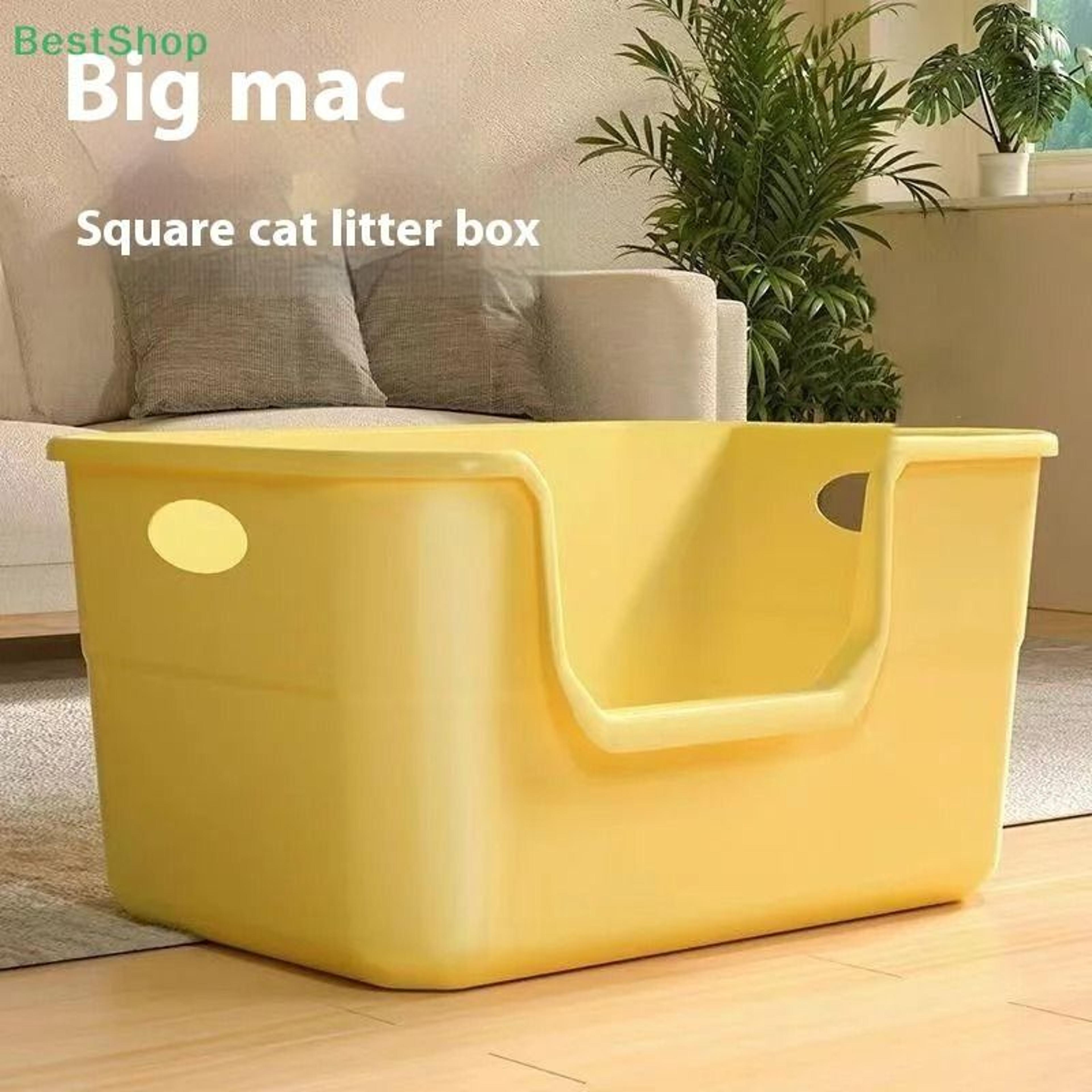 Extra Large HighSided Cat Litter Box With SemiEnclosed AntiSplash Design 2