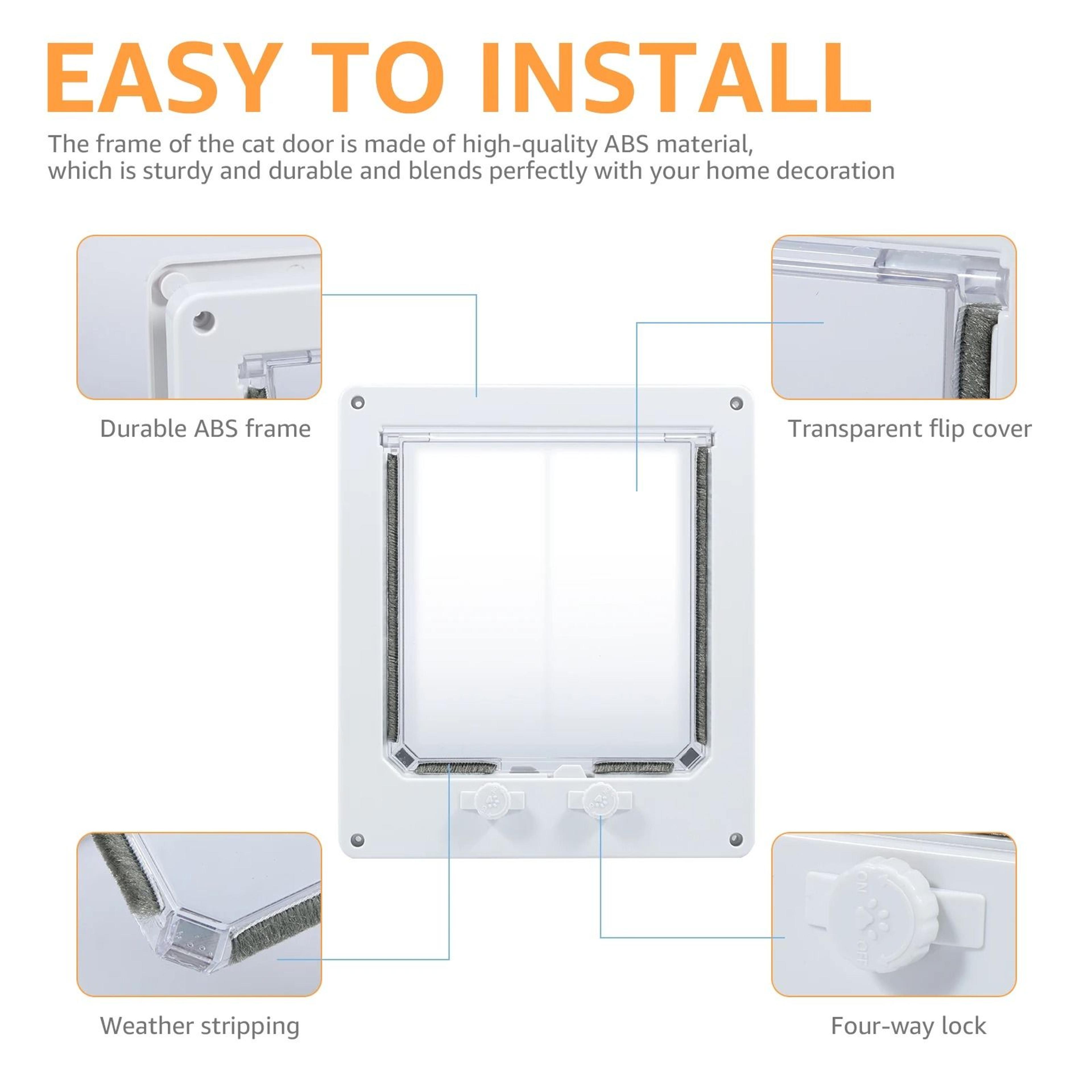 EasyPass 4Way Locking Interior Cat Door For Cats  Small Dogs 3