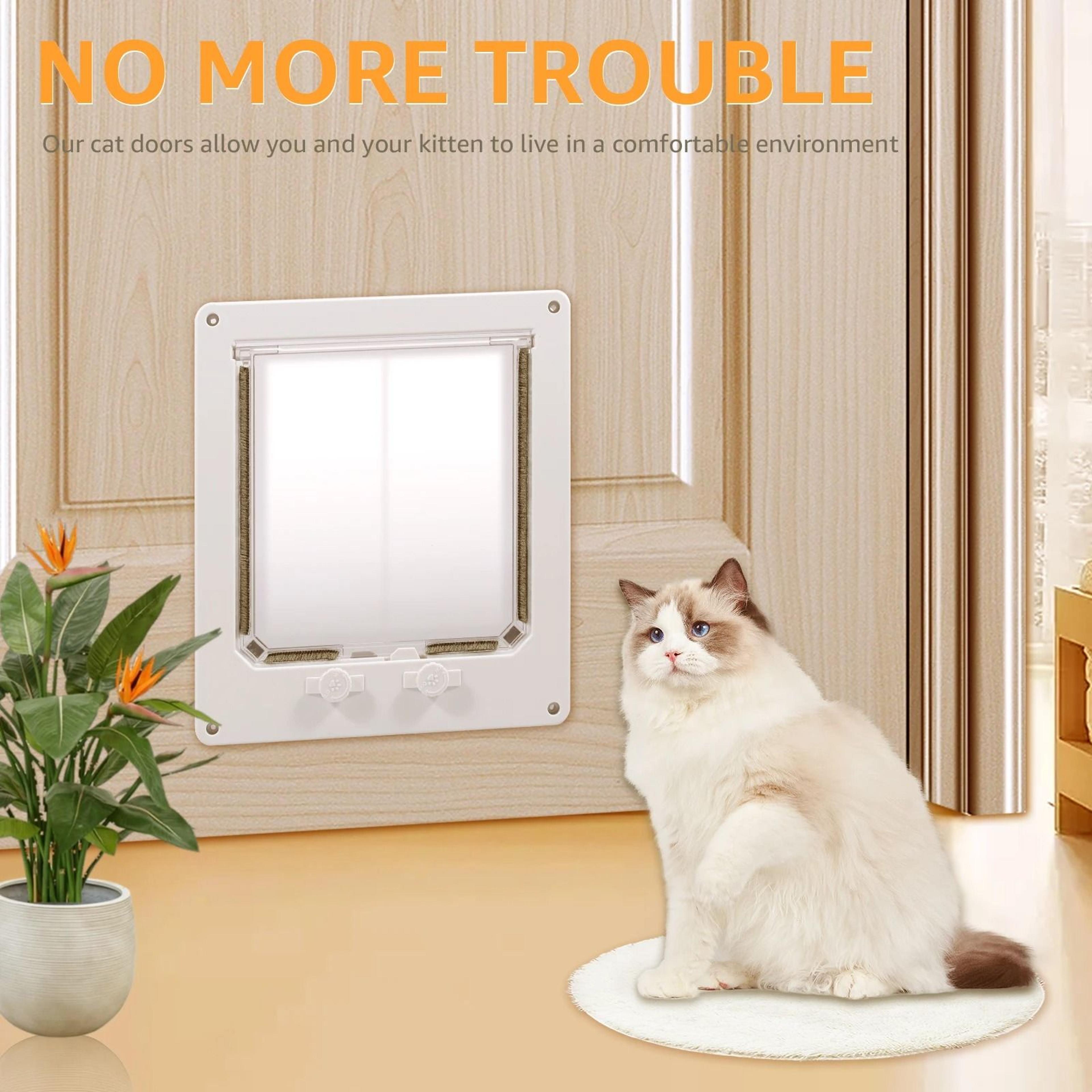 EasyPass 4Way Locking Interior Cat Door For Cats  Small Dogs 6