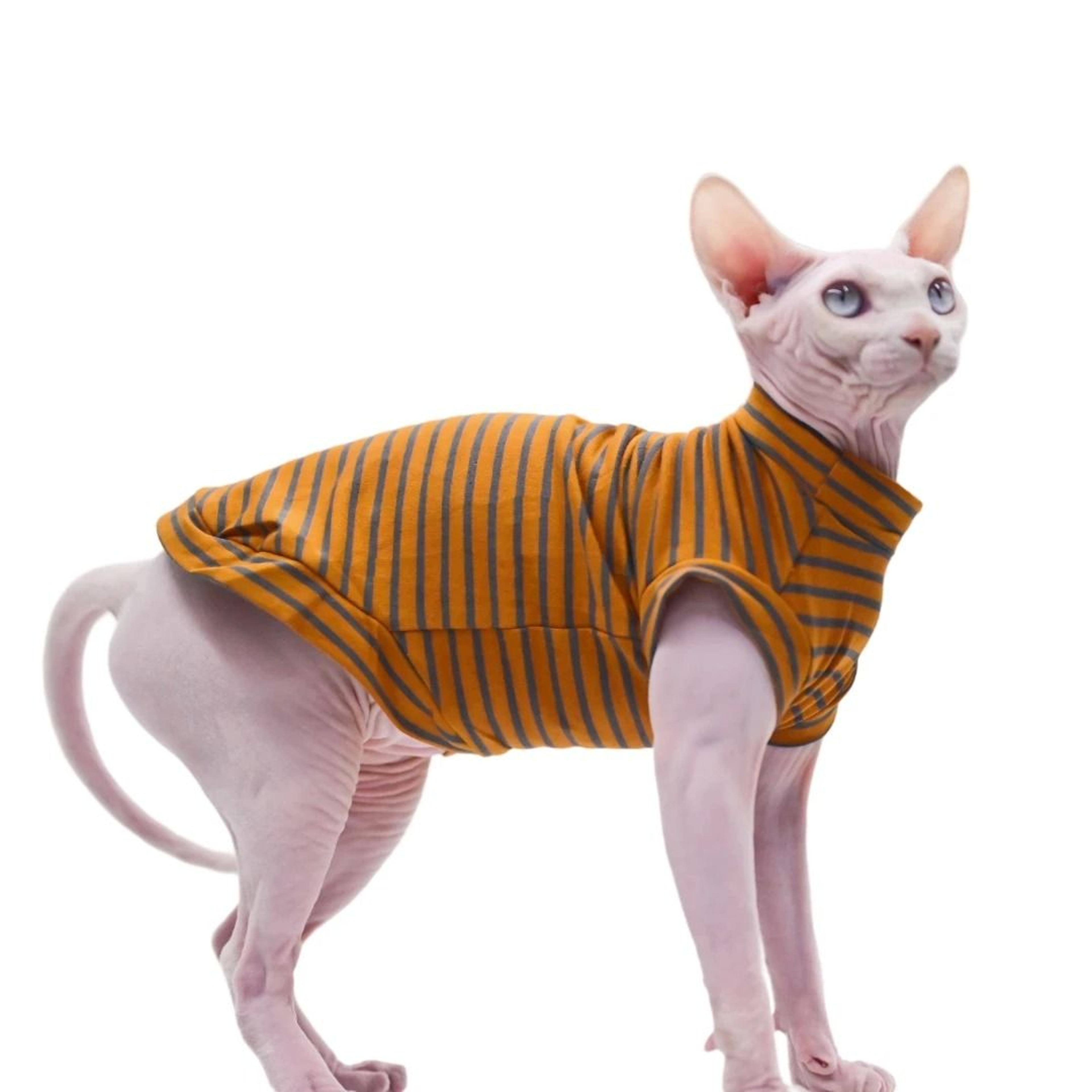 breathable cotton summer vest for sphynx cats and small pets
