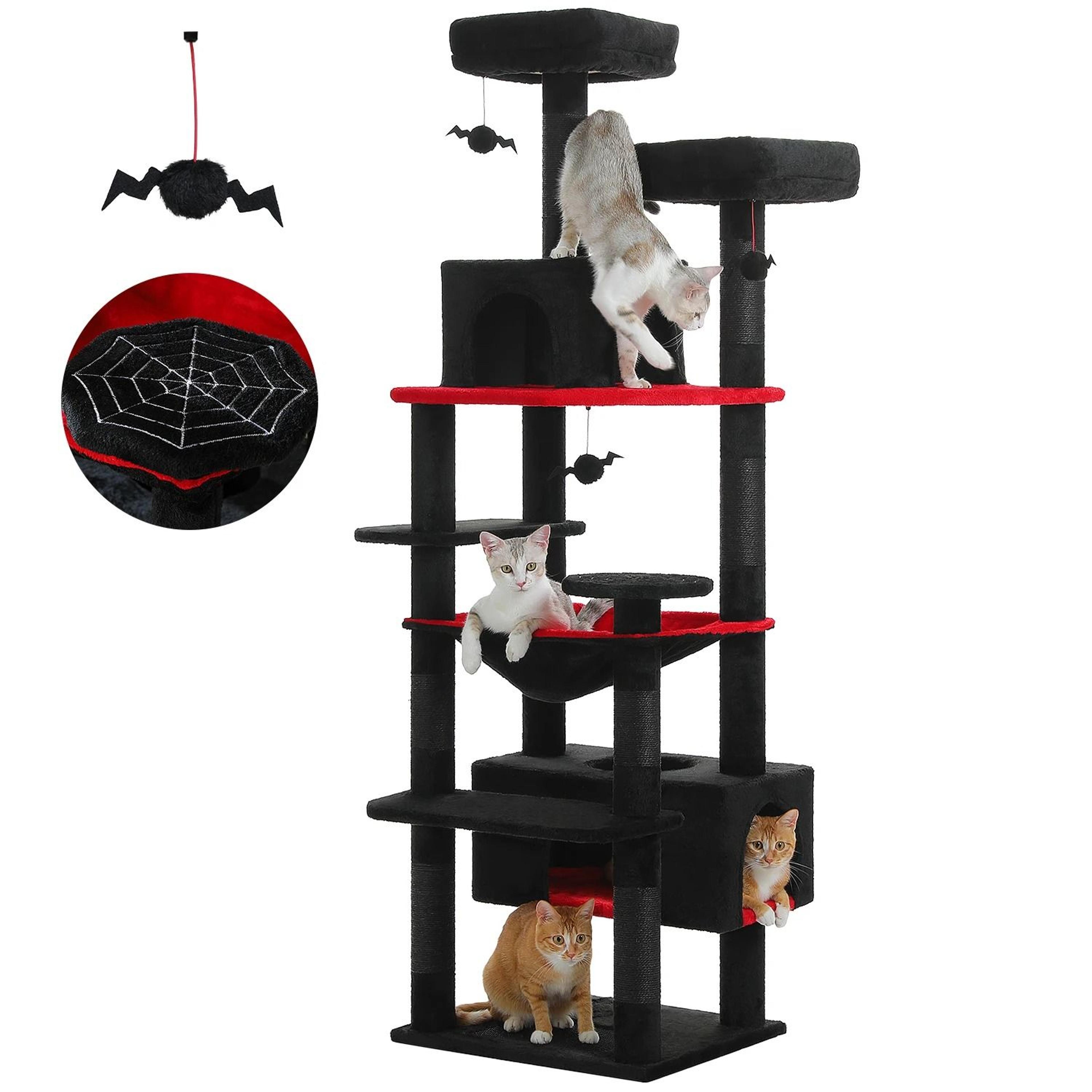 PurrPalace MultiLevel Cat Tree Tower With Hammock Condo  Scratching Posts 8
