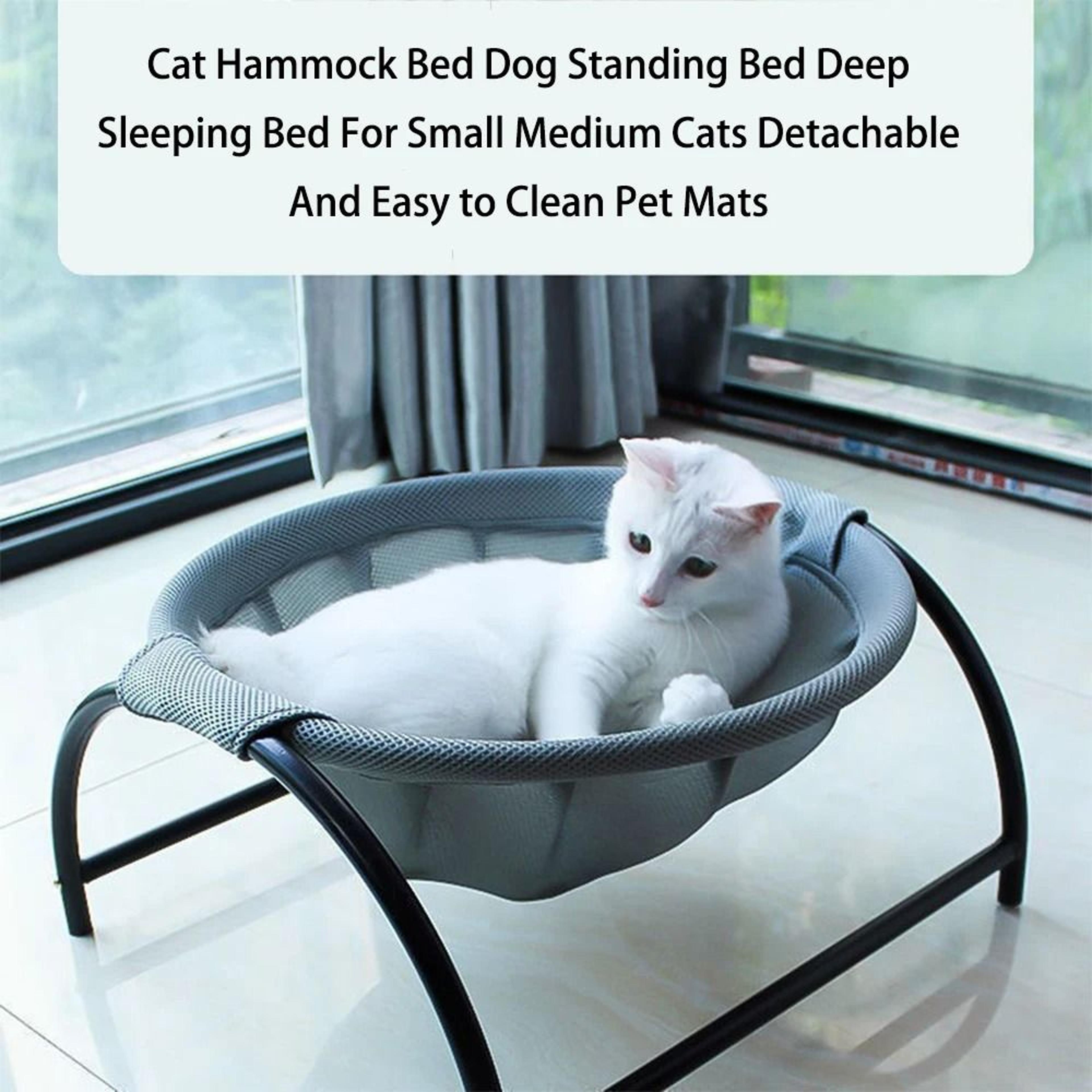 Elevated Cat Hammock Bed With Removable Washable Mat For Cats  Small Dogs 0