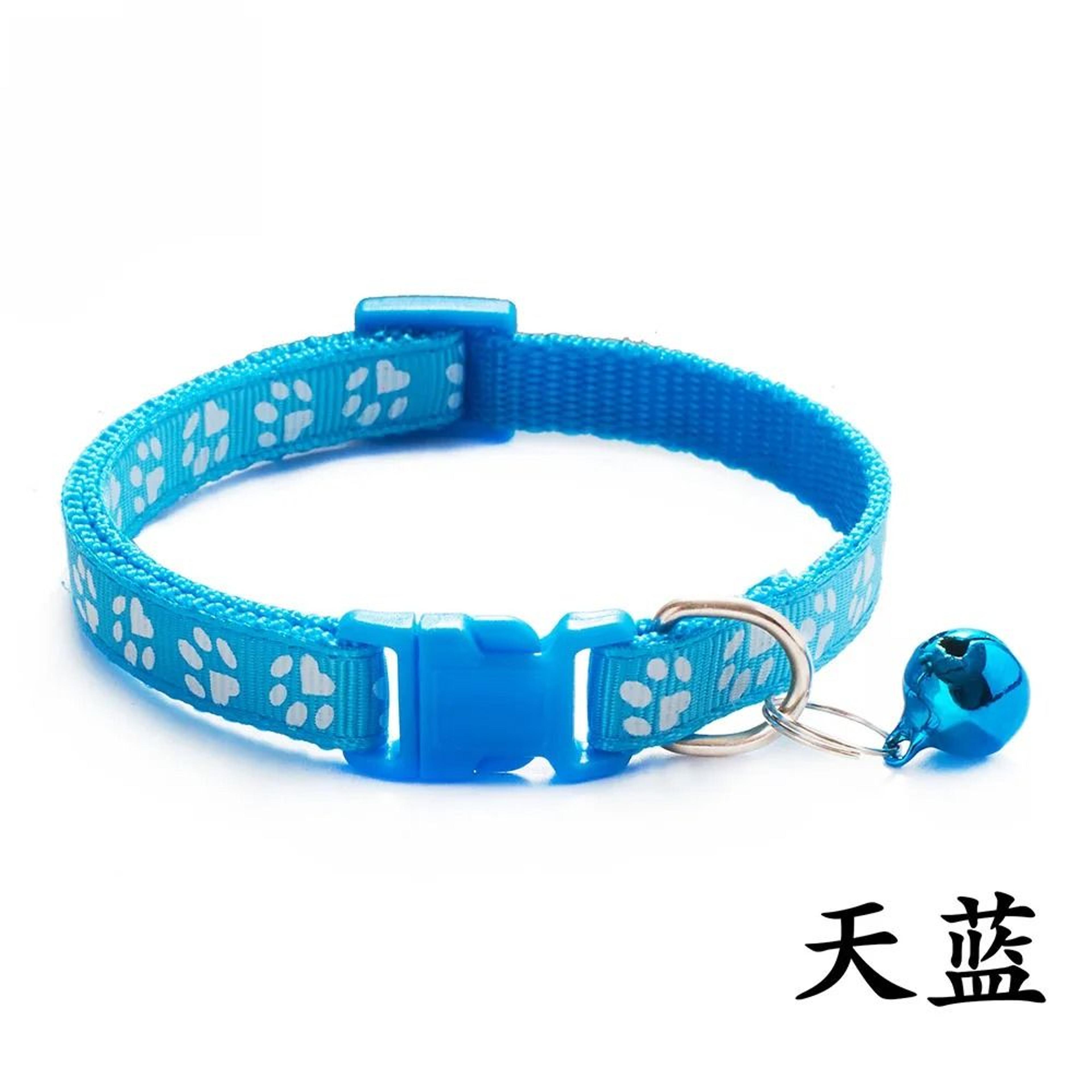 Adjustable Paw Print Cat Collar With Bell For Cats  Small Puppies 7