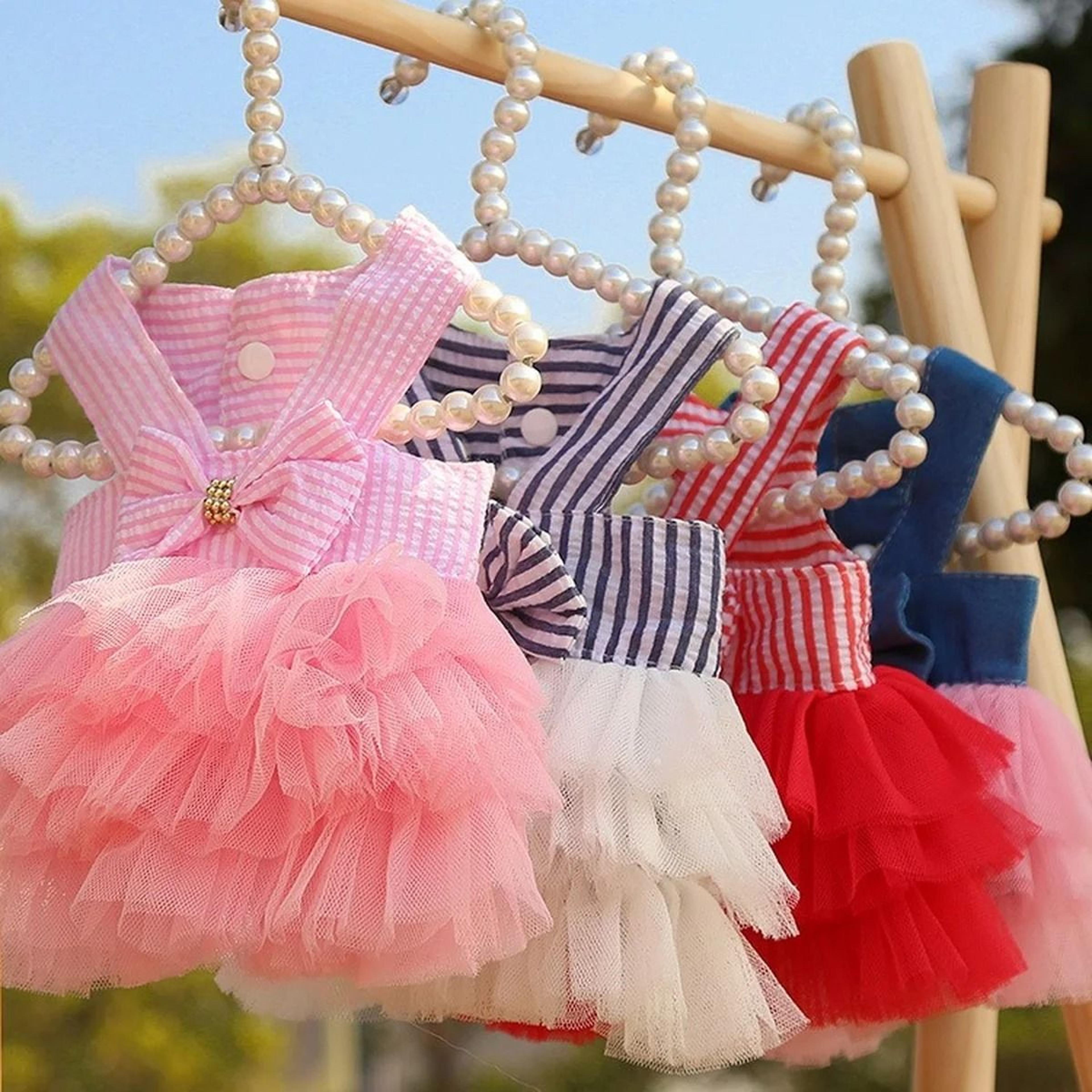 princesspaws striped mesh tutu dress for cats & small dogs