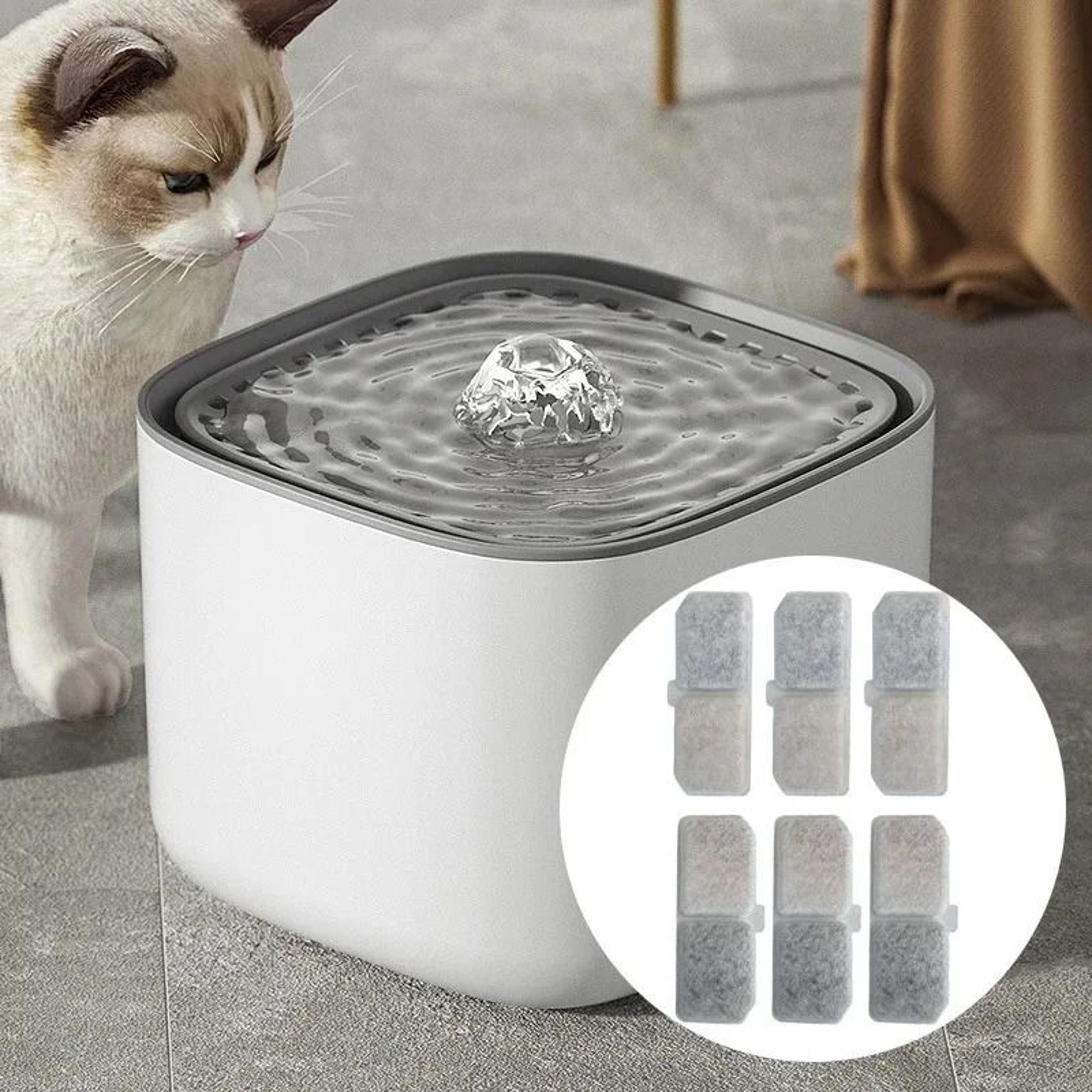 Activated Carbon Replacement Filters  Sponge Set For Stainless Steel Cat Water Fountains 4
